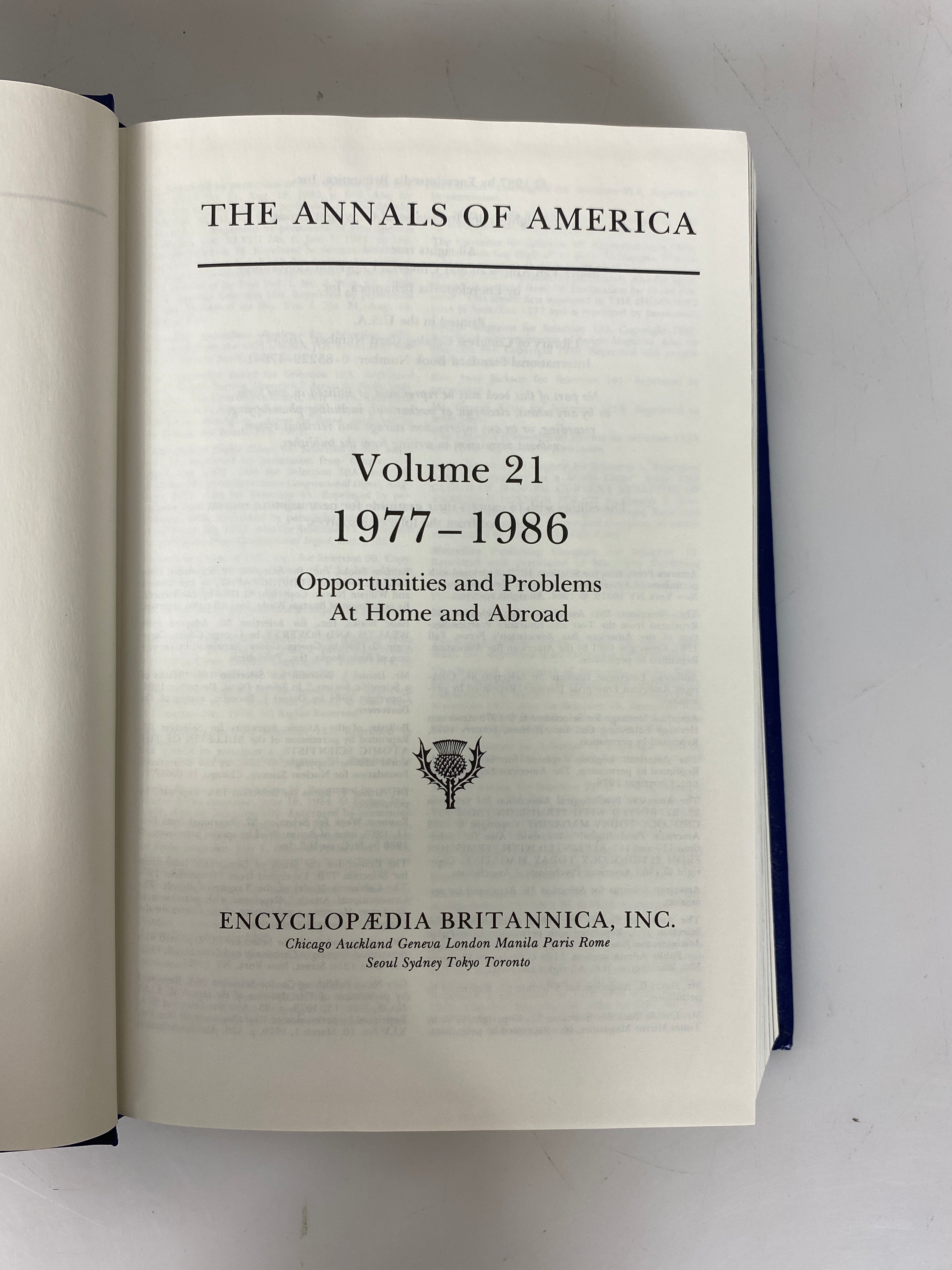 Set of 21: The Annals of America Encyclopedia Britannica 1976-87 HC