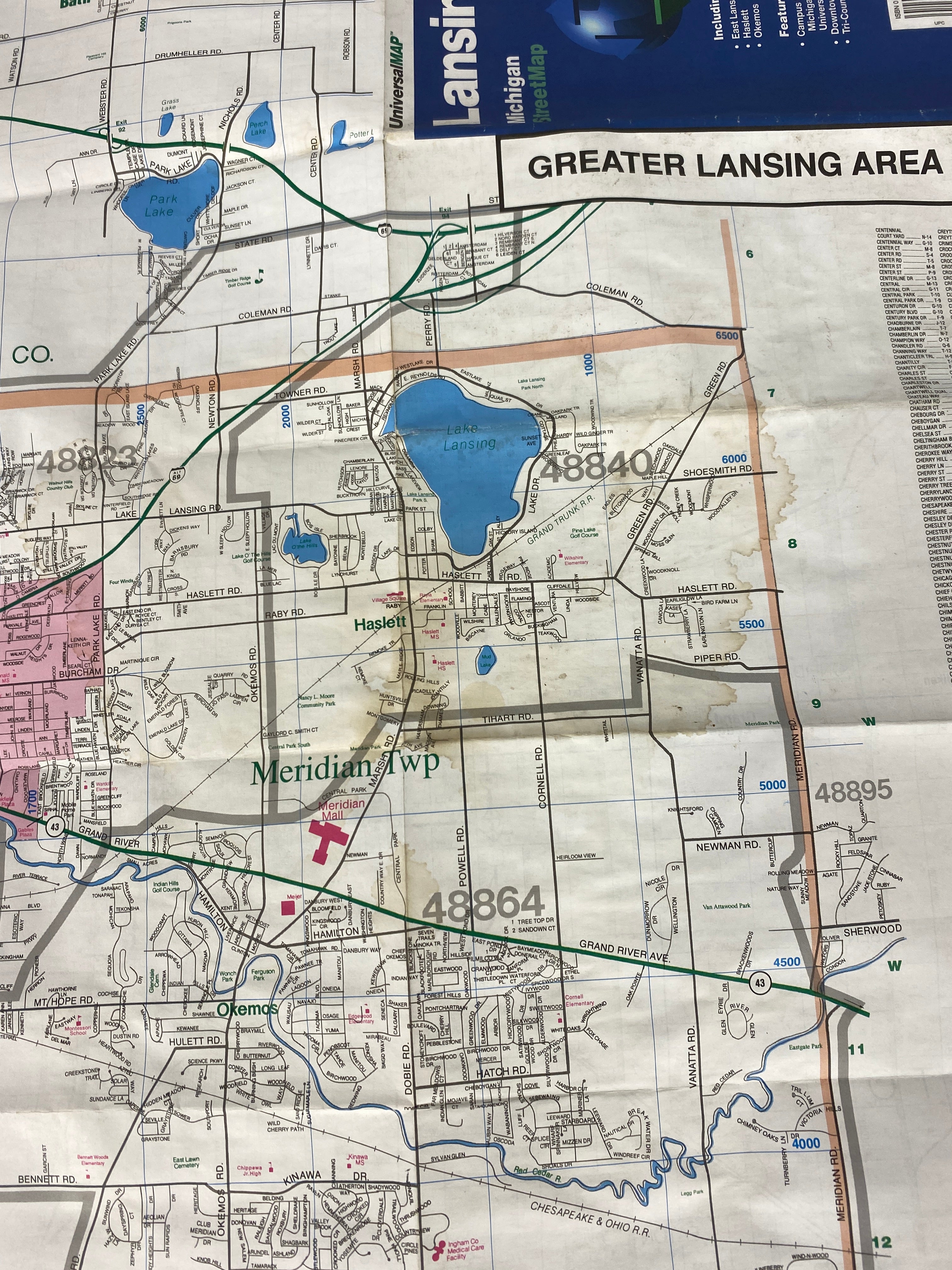 Set of 3 Michigan & Lansing Maps Universal Maps