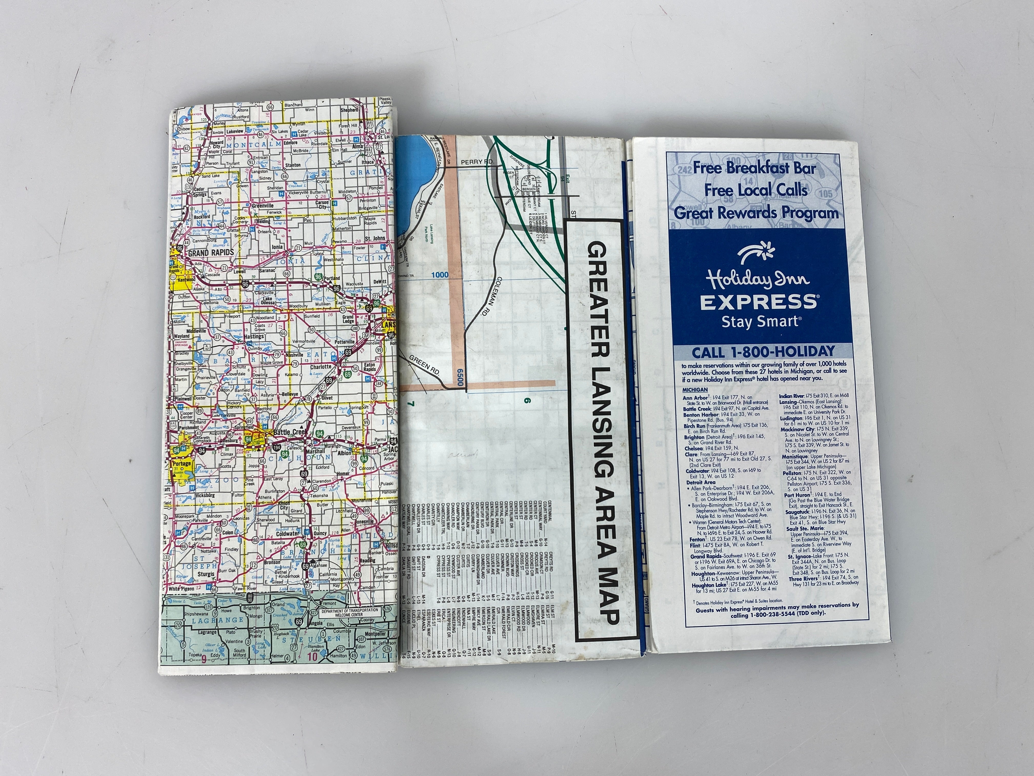 Set of 3 Michigan & Lansing Maps Universal Maps