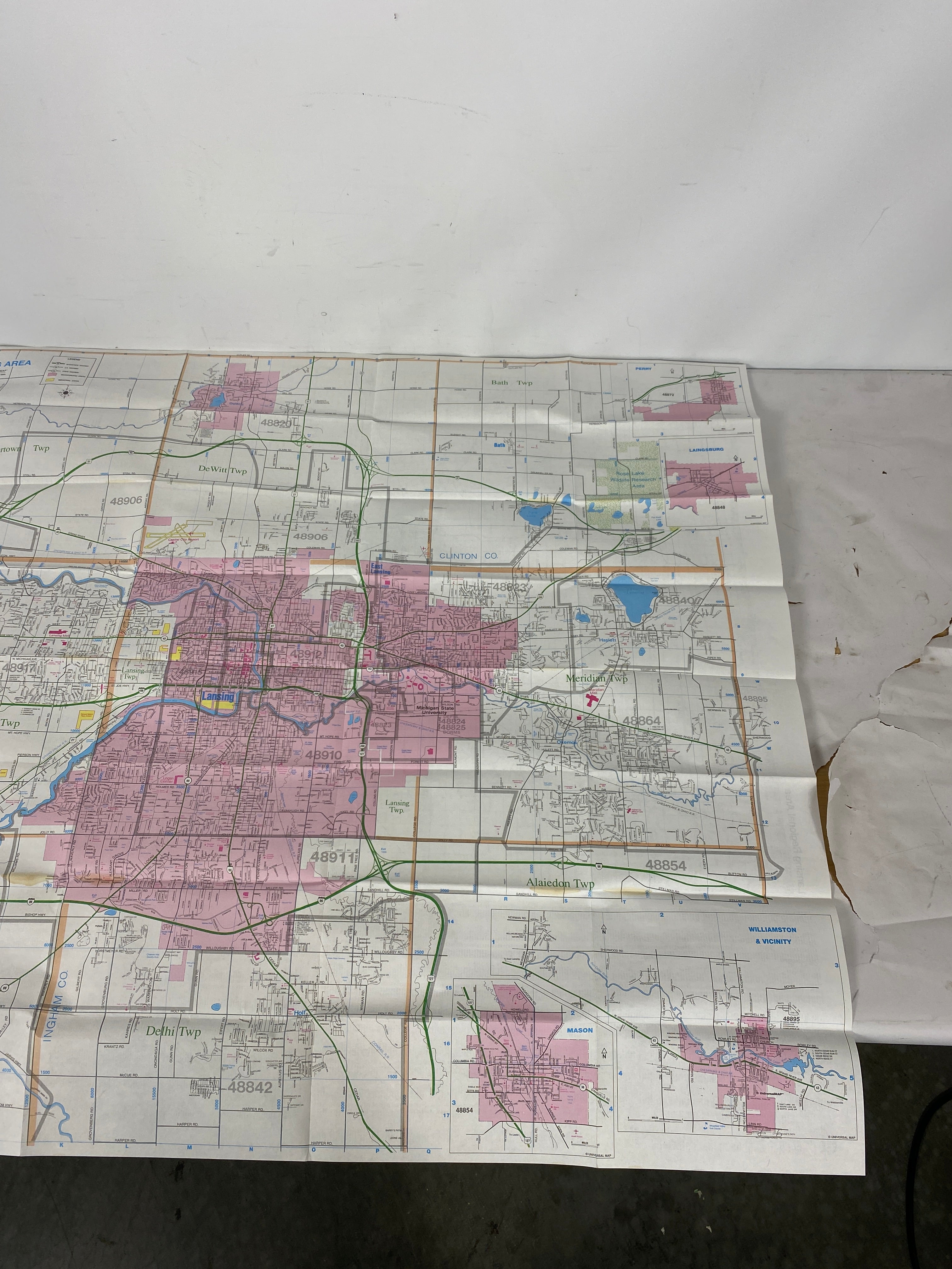 Set of 3 Michigan & Lansing Maps Universal Maps