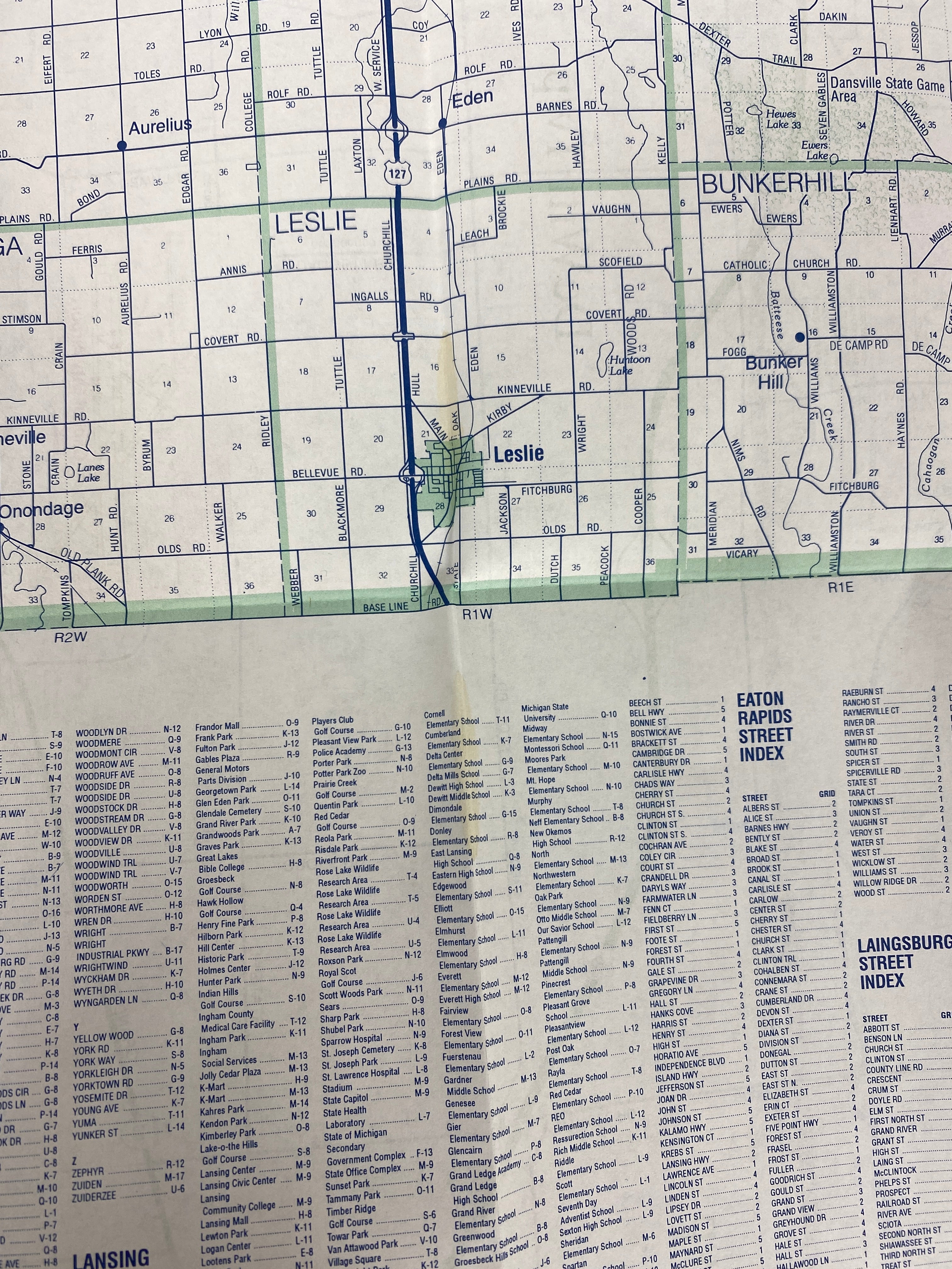Set of 3 Michigan & Lansing Maps Universal Maps