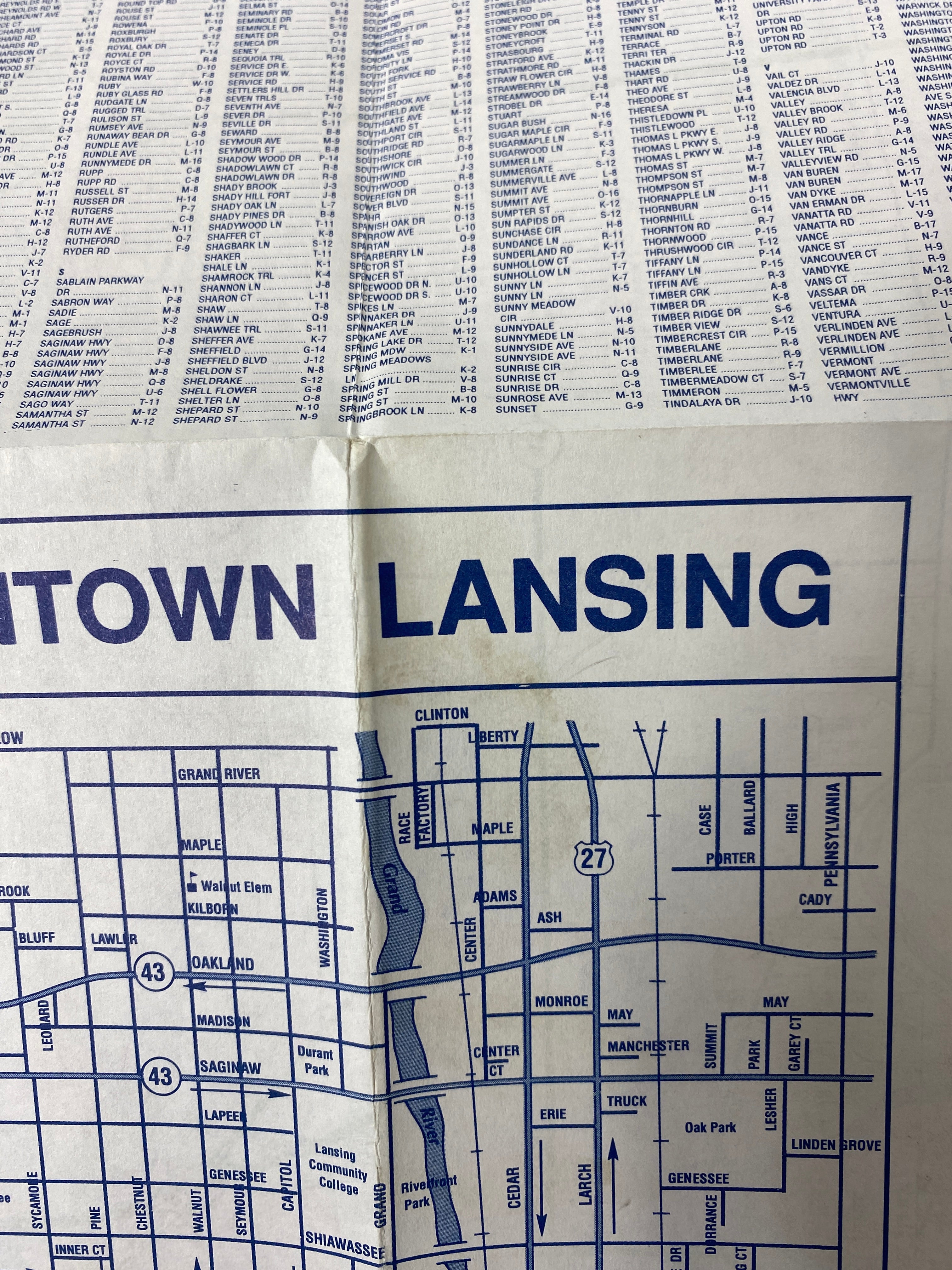 Set of 3 Michigan & Lansing Maps Universal Maps
