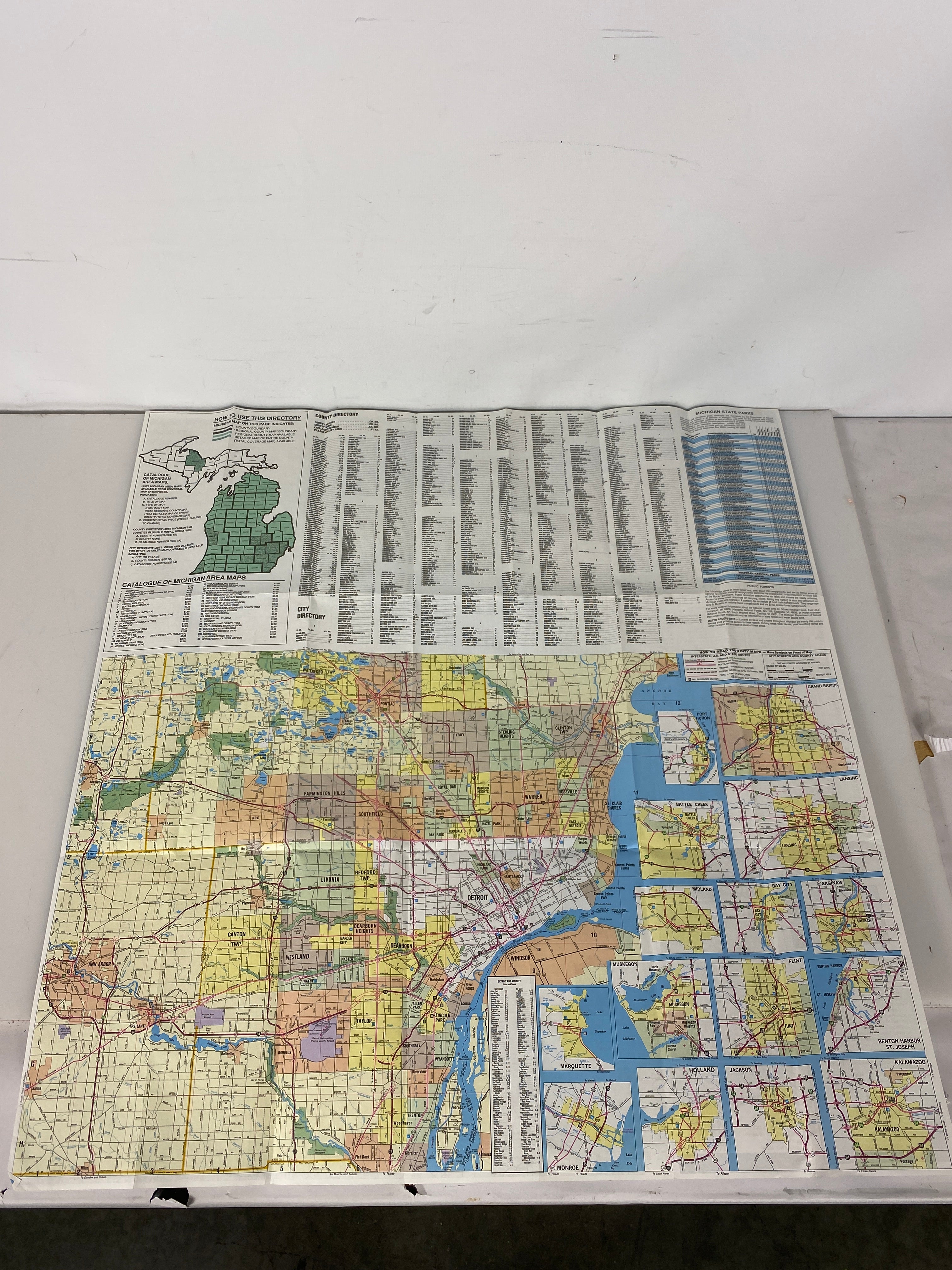 Set of 3 Michigan & Lansing Maps Universal Maps