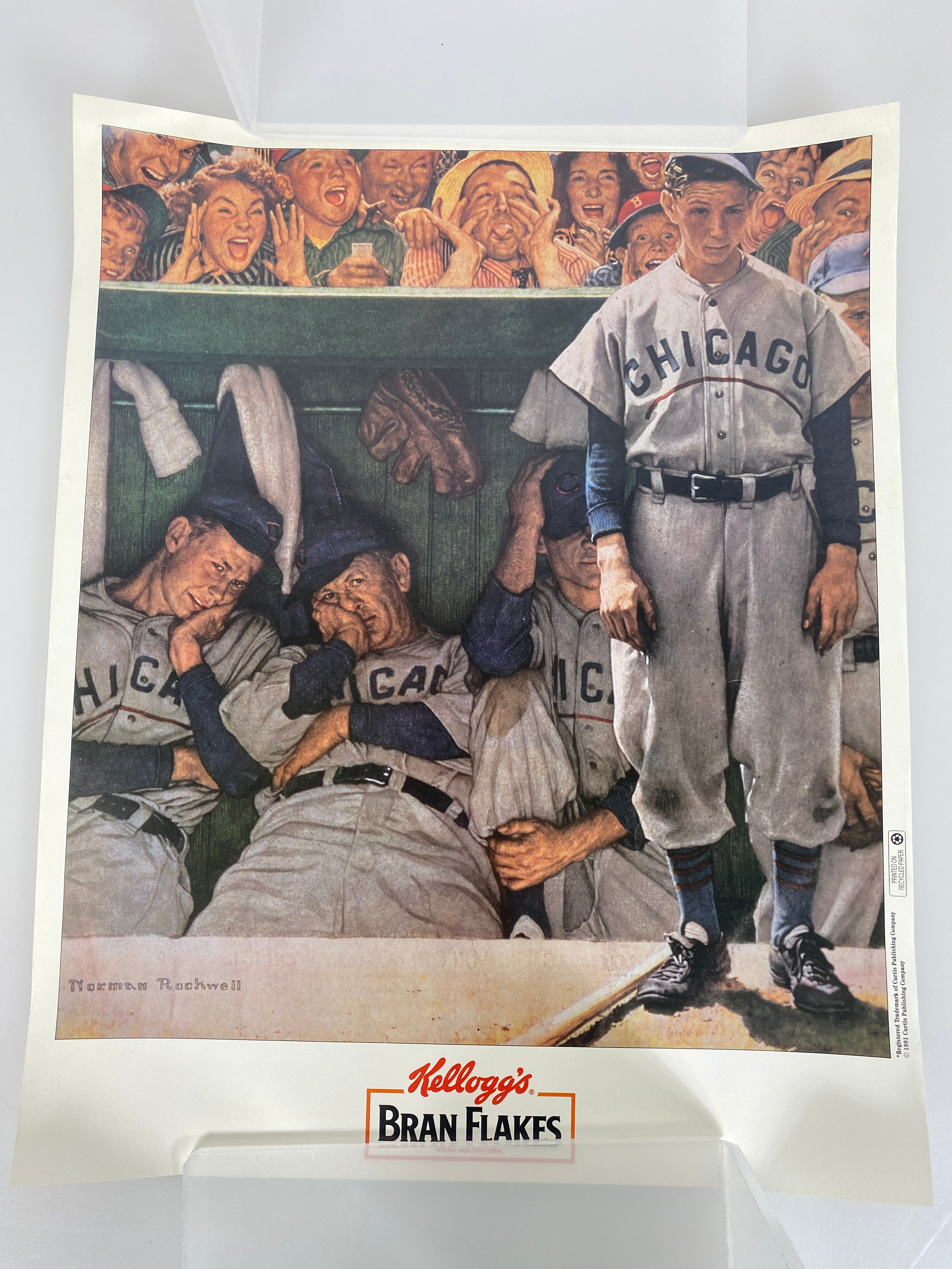 Set of 3 Normal Rockwell Baseball Poster Bran Flakes 1991