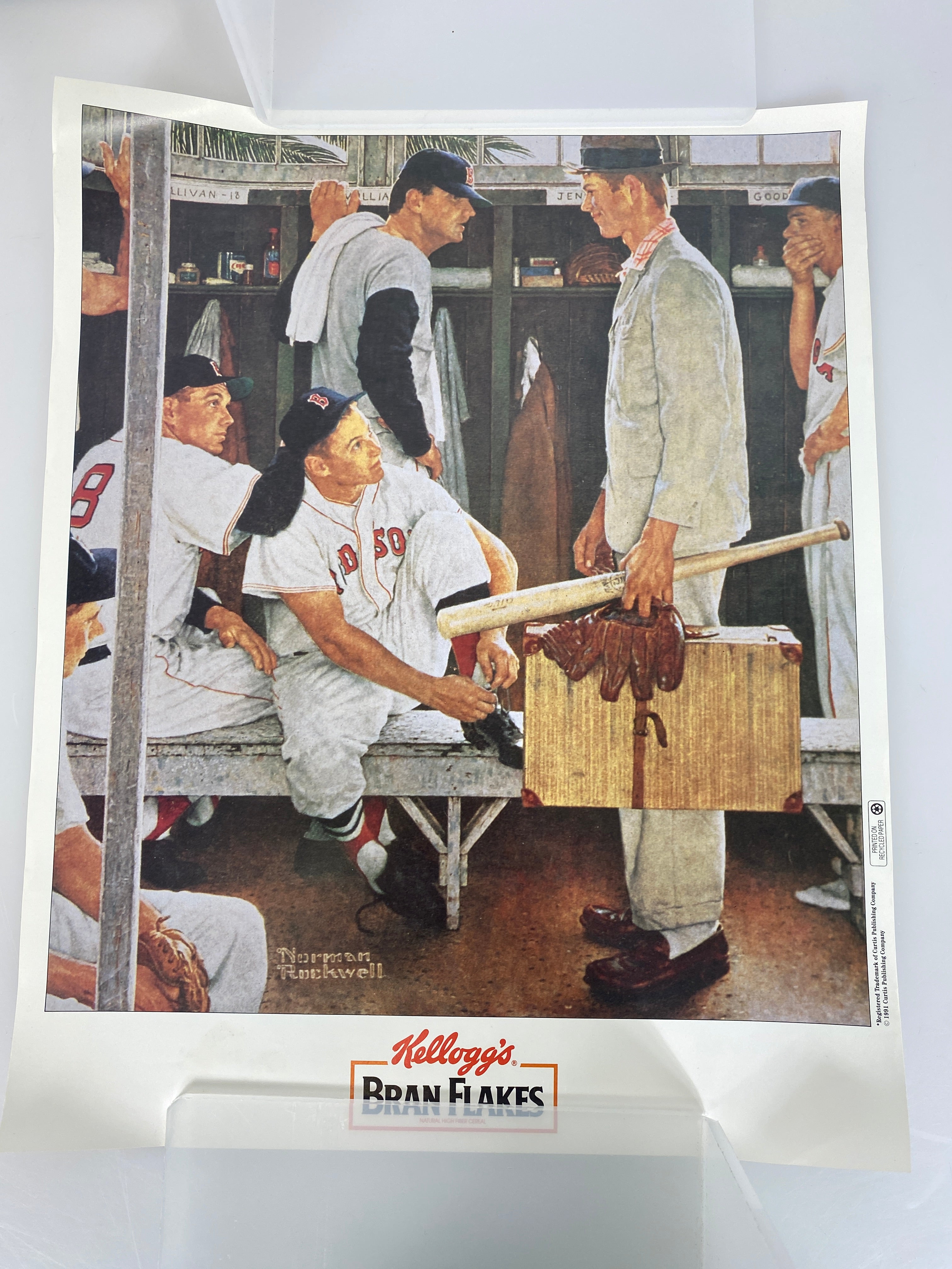 Set of 3 Normal Rockwell Baseball Poster Bran Flakes 1991