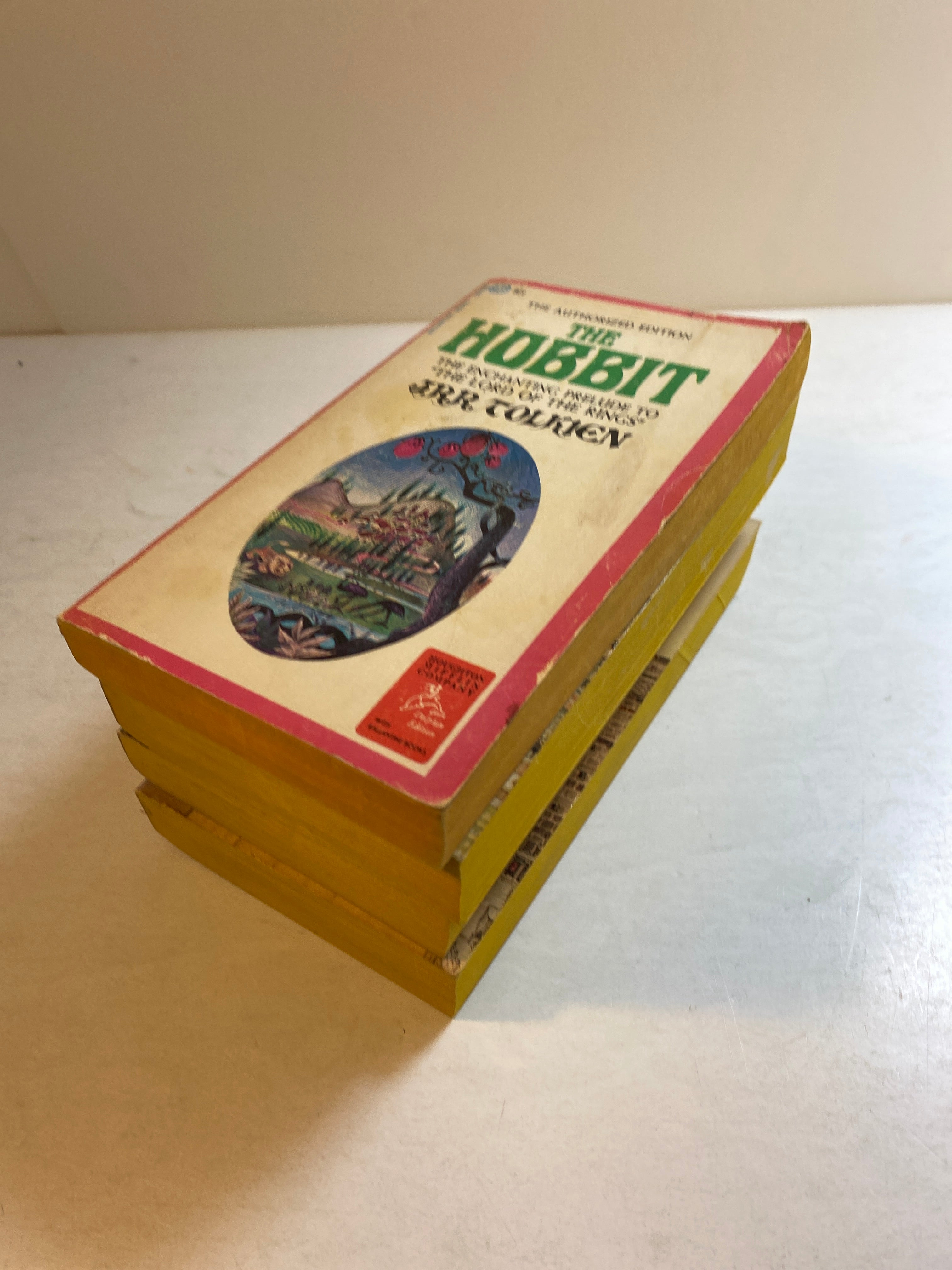 Set of 4 Lord of the Rings Series and the Hobbit JRR Tolkien 1965-1977