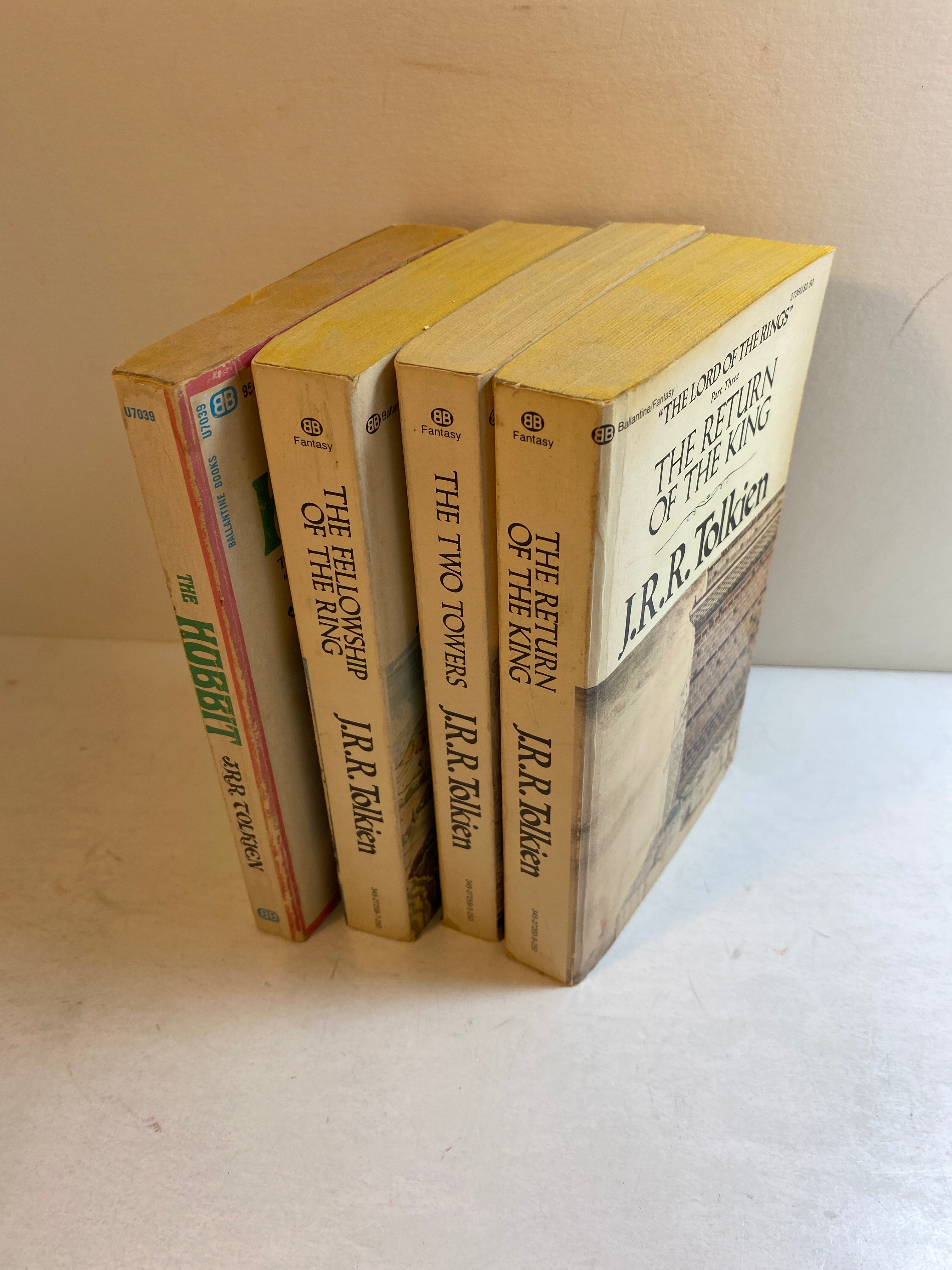 Set of 4 Lord of the Rings Series and the Hobbit JRR Tolkien 1965-1977