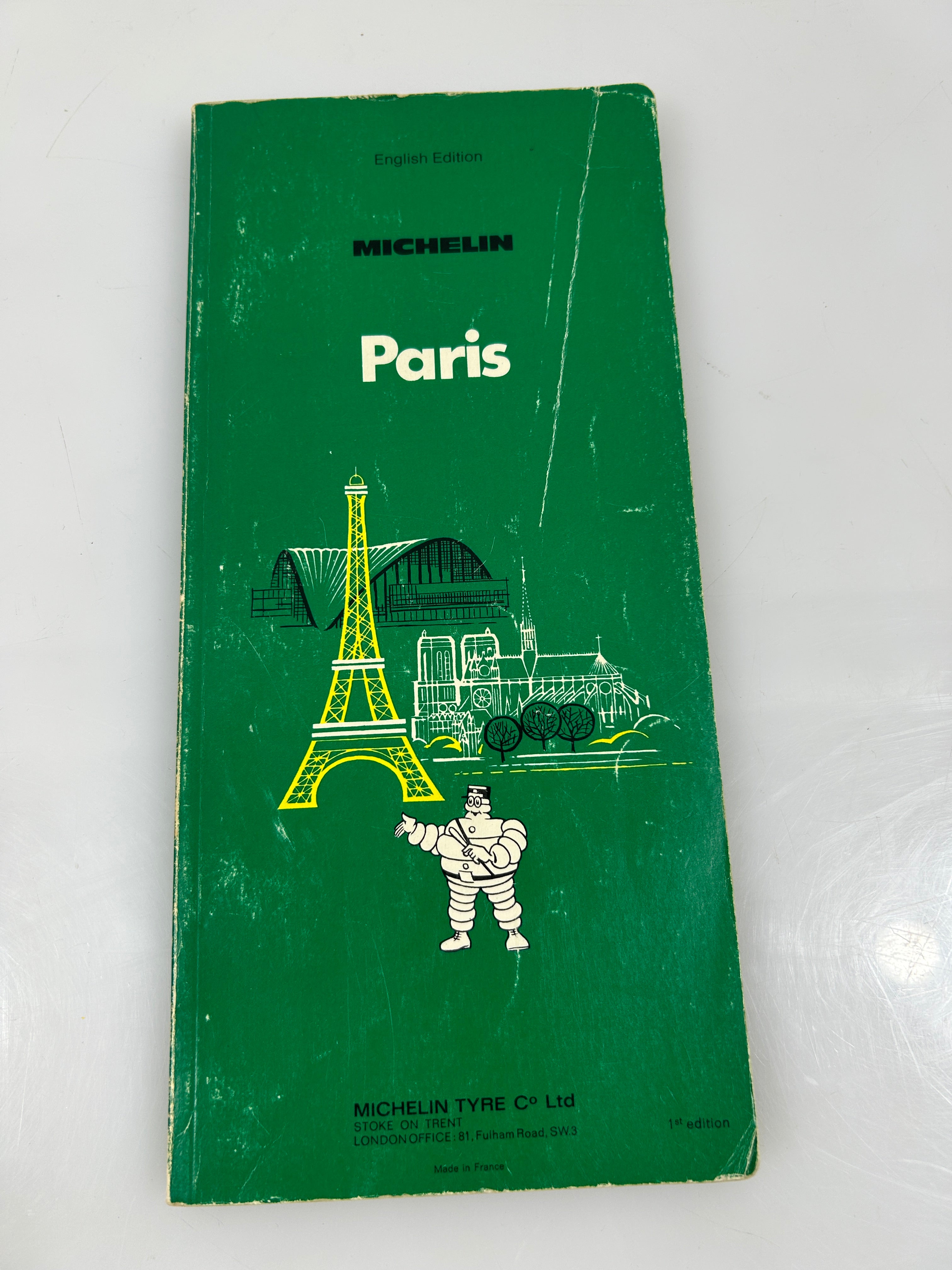 Set of 4 Vintage 1970s Michelin Travel Guides: London, Paris, Italy, Austria SC
