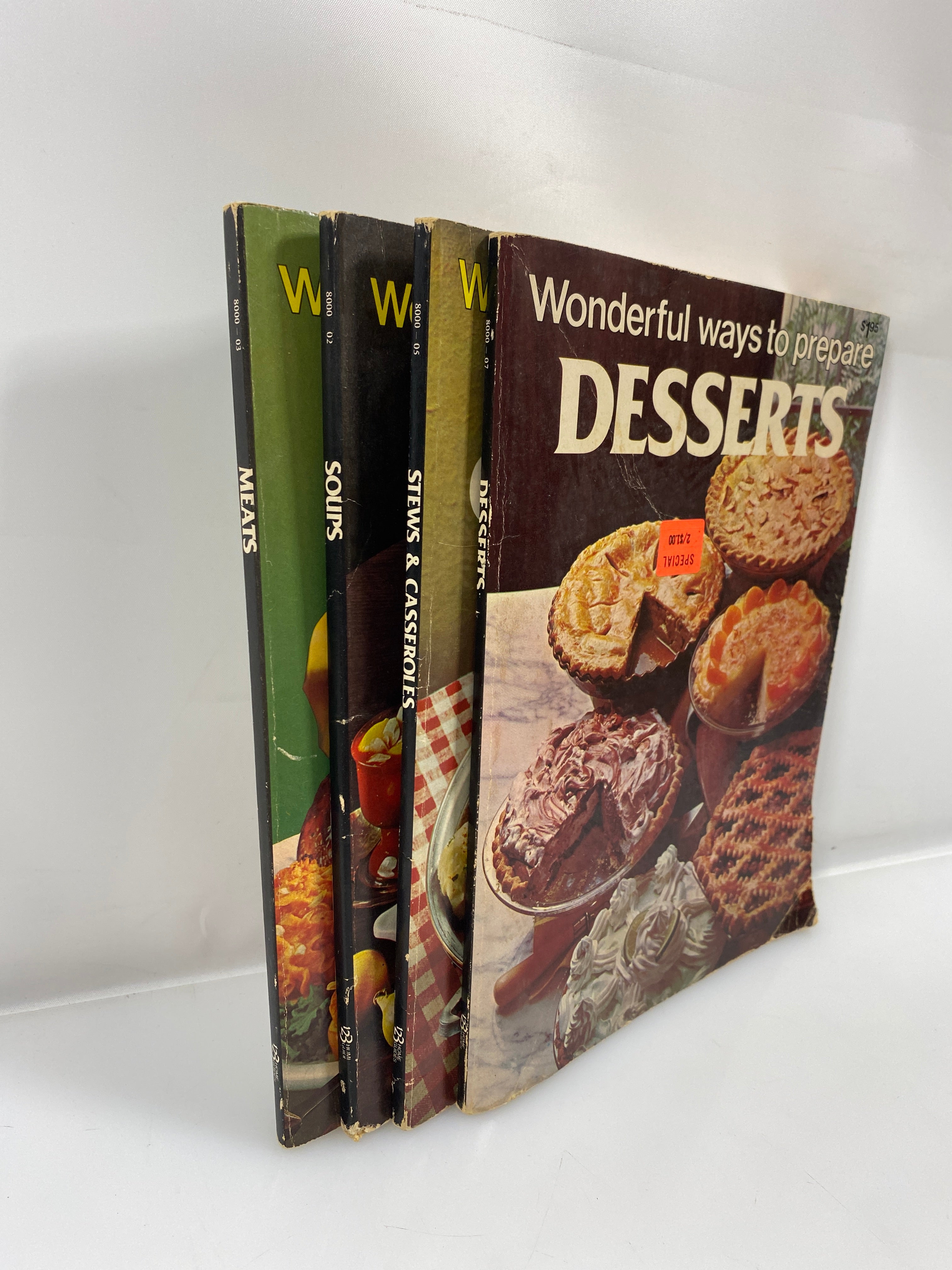 Set of 4: Wonderful Ways to Prepare Soup/Desserts/Meats/Stews SC