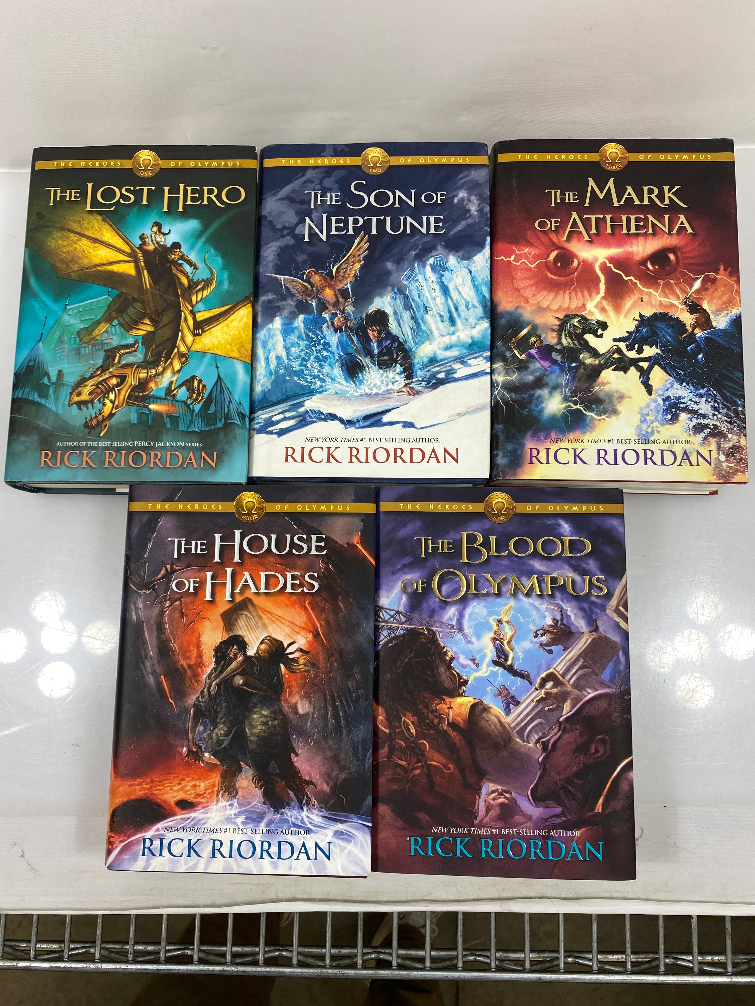 Set of 5: The Heroes of Olympus Rick Riordan Books HC 2010-2014