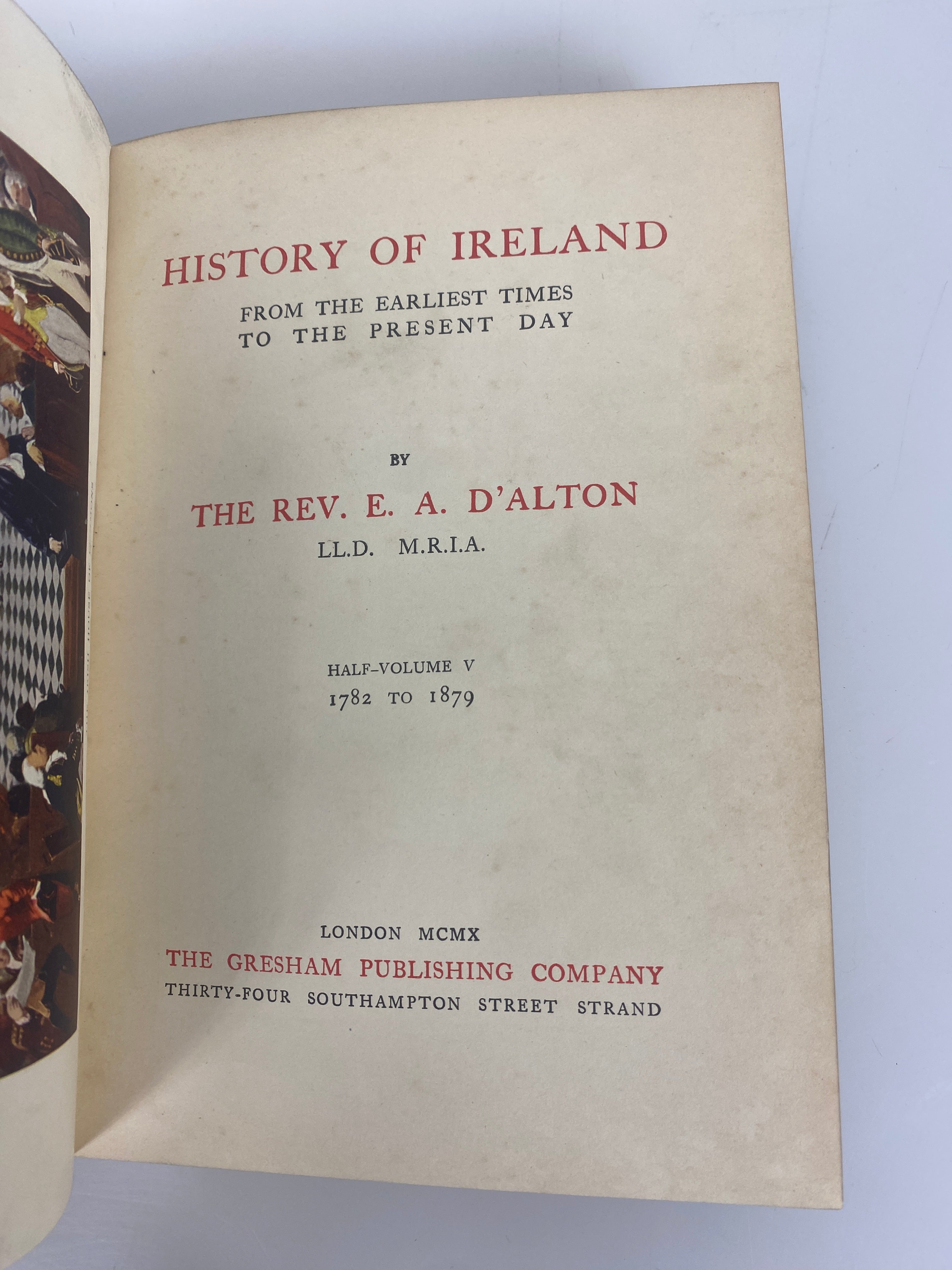 Set of 6 History of Ireland EA D'Alton 1910