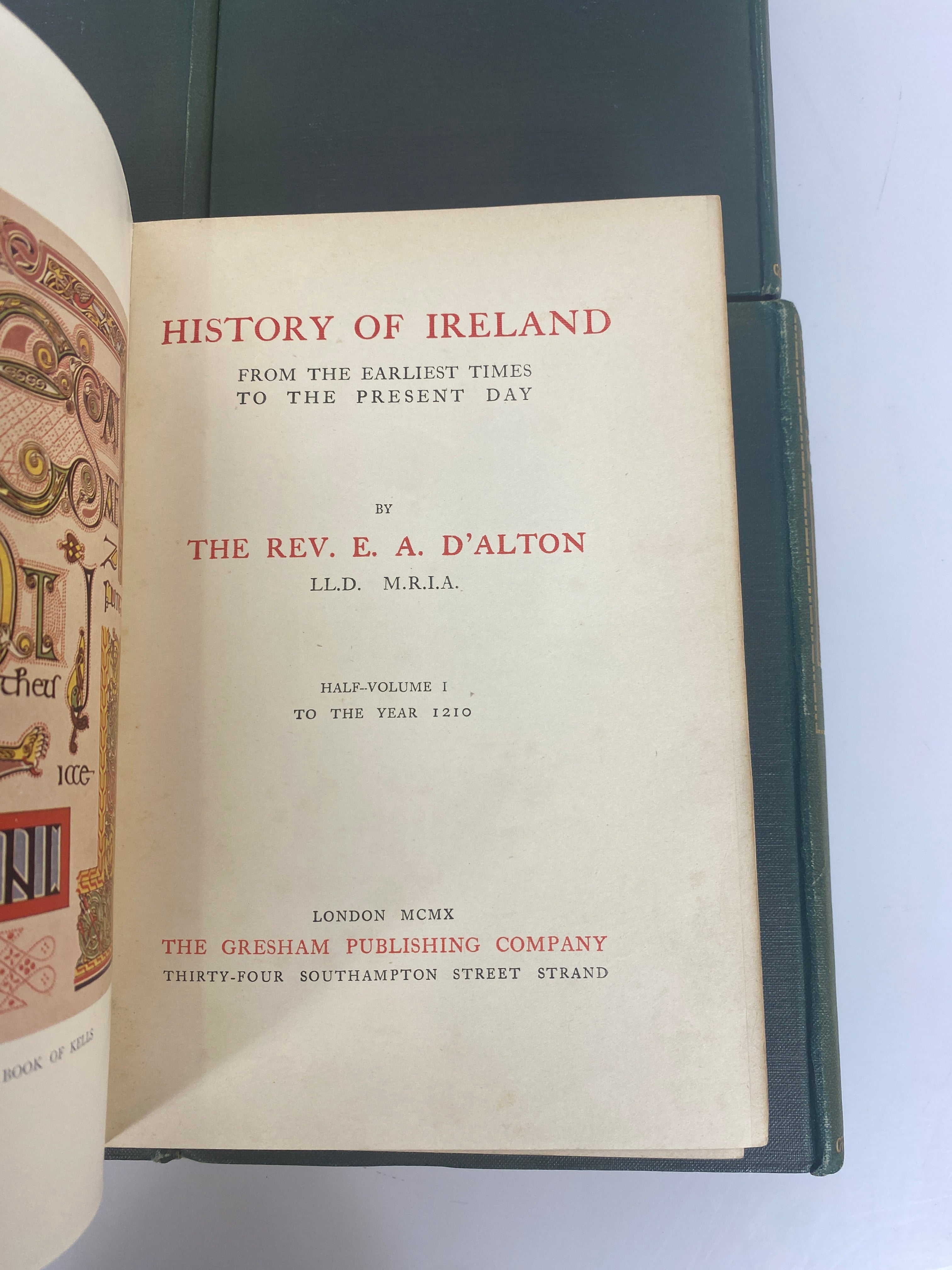 Set of 6 History of Ireland EA D'Alton 1910