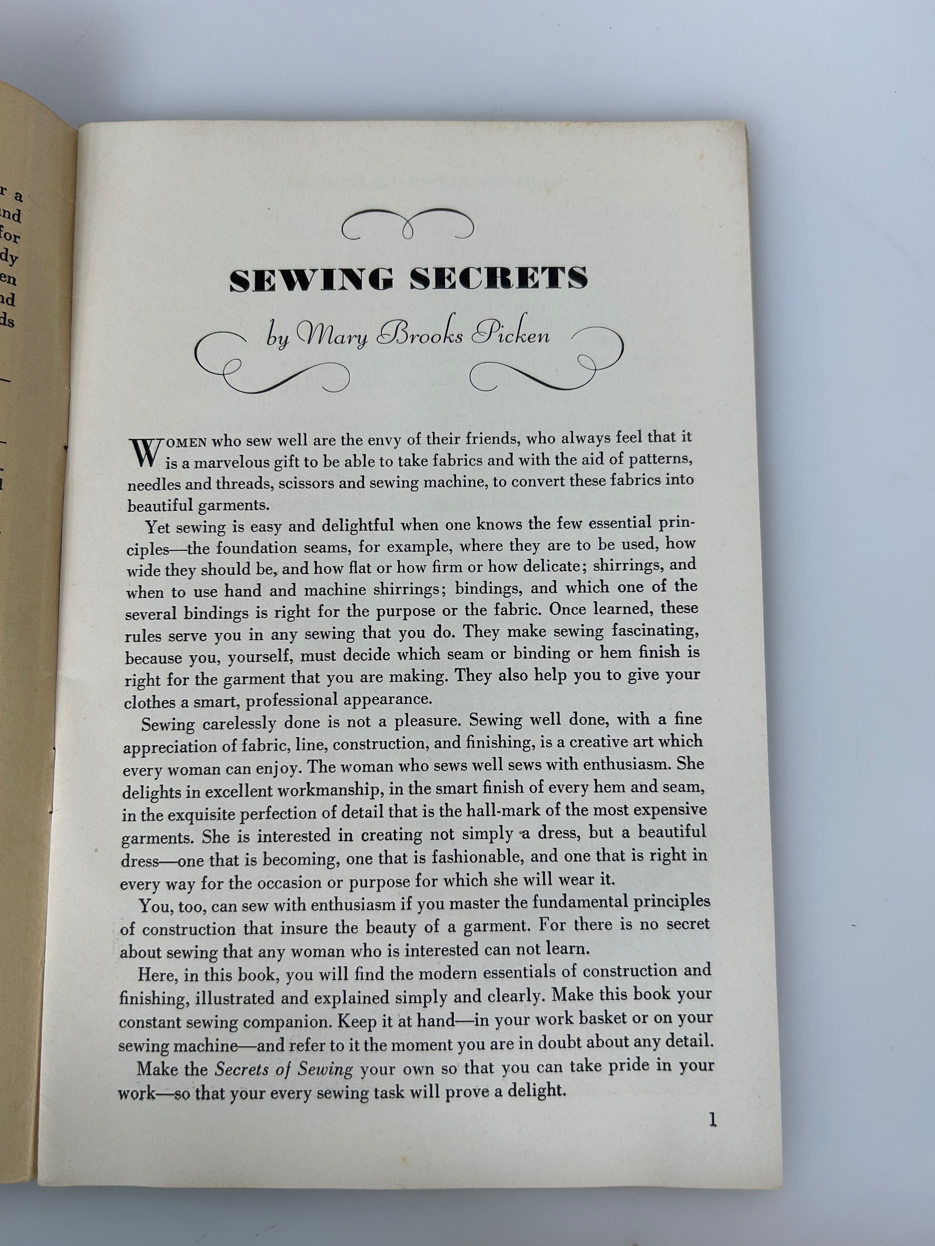 Sewing Secrets: Modern Methods of Stitching, Decorating and Finishing c1930