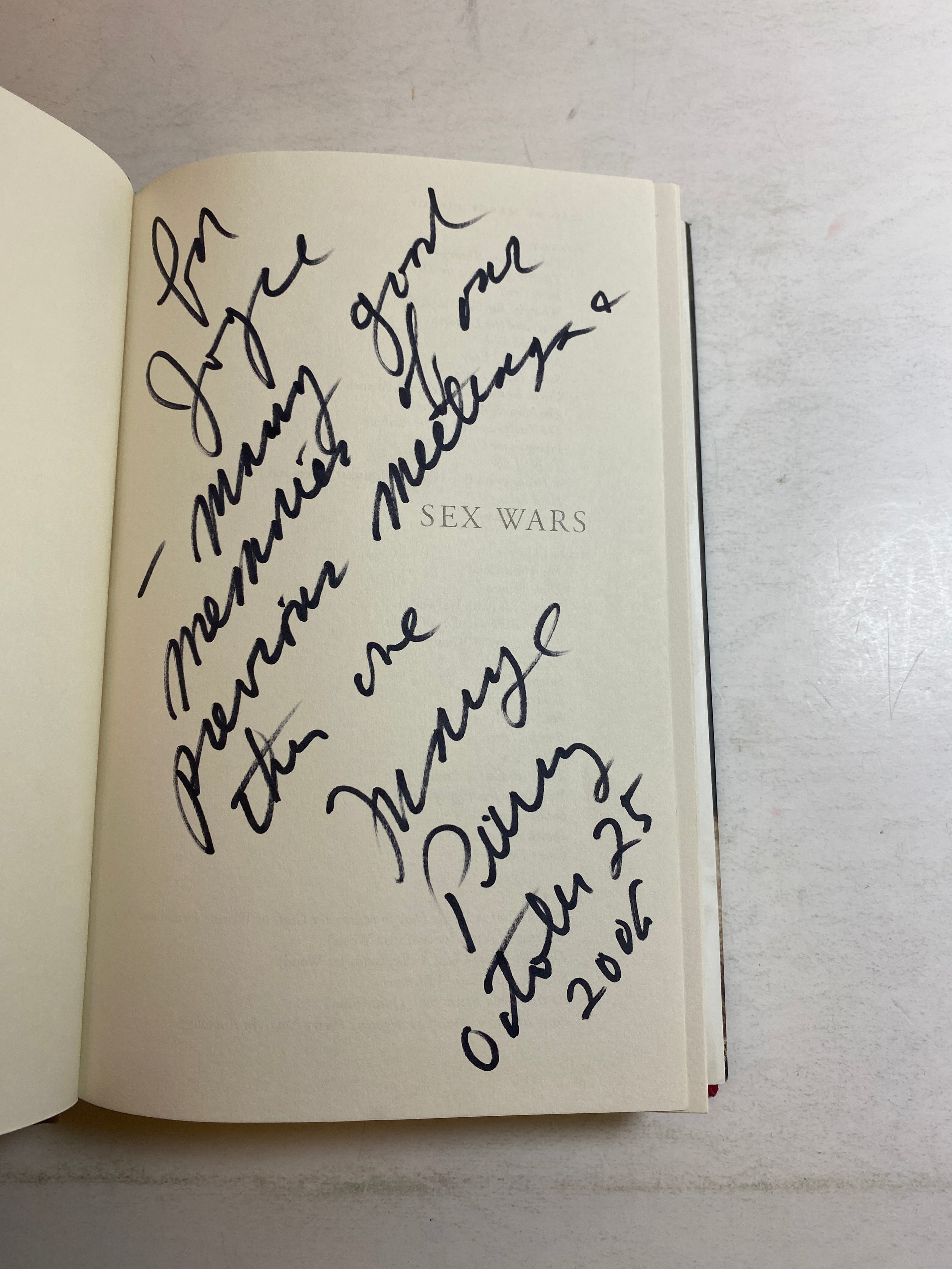 Sex Wars Marge Piercey HCDJ 2005 *Signed*