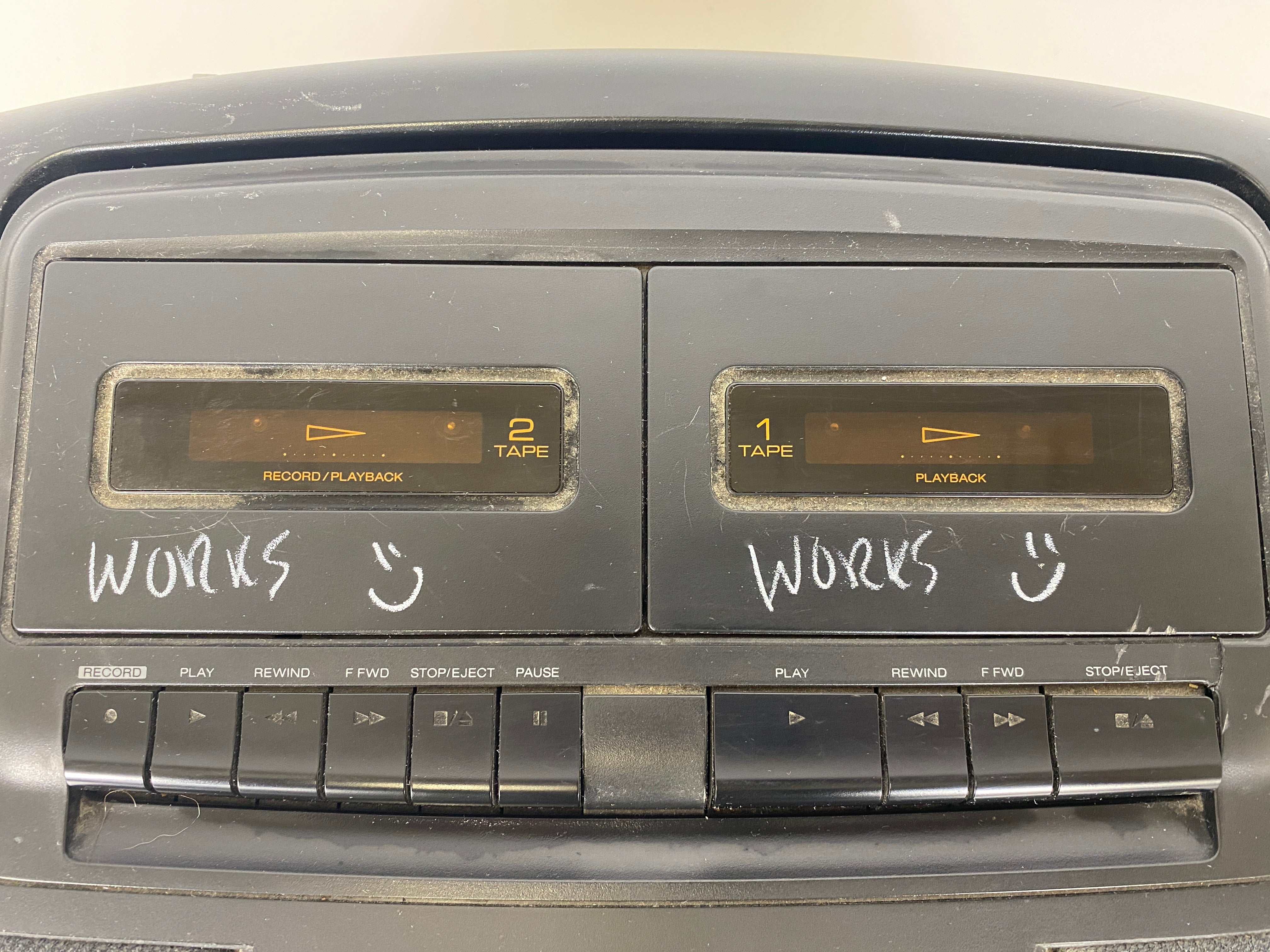 Sharp Vintage CD Dual Cassette Boombox WQ-CH600(GY)