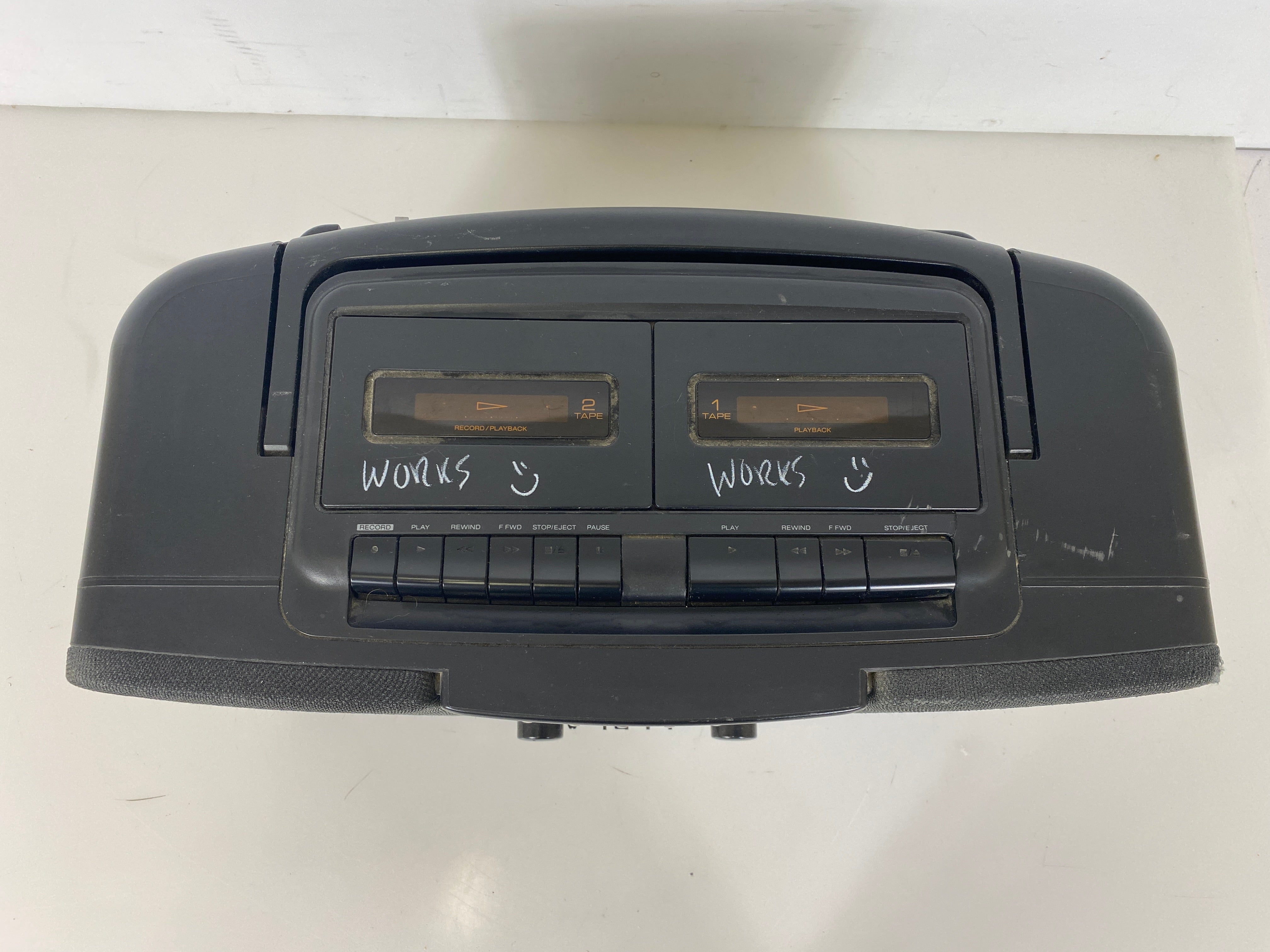 Sharp Vintage CD Dual Cassette Boombox WQ-CH600(GY)