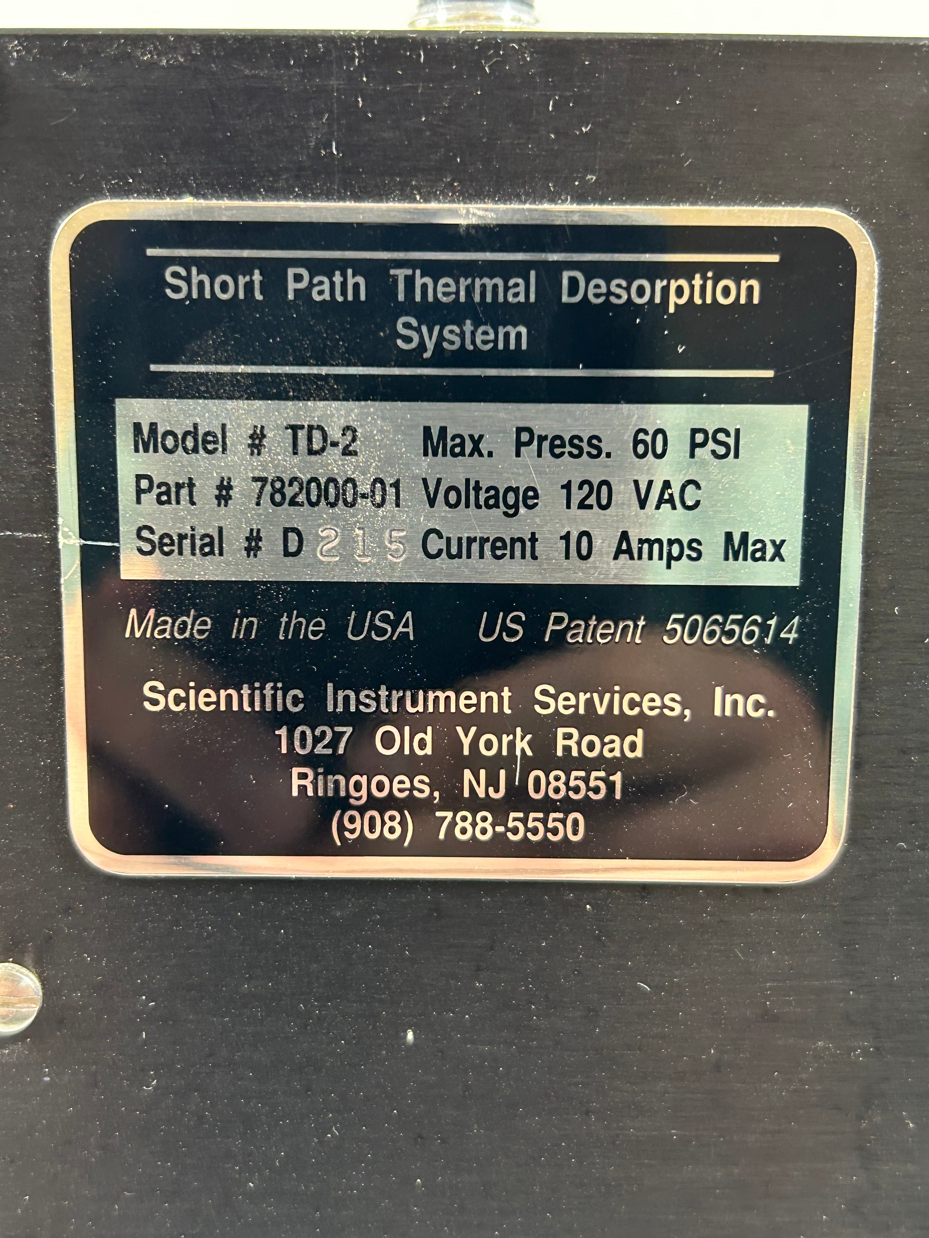 Short Path Thermal Desorption Model TD-2 *Untested*