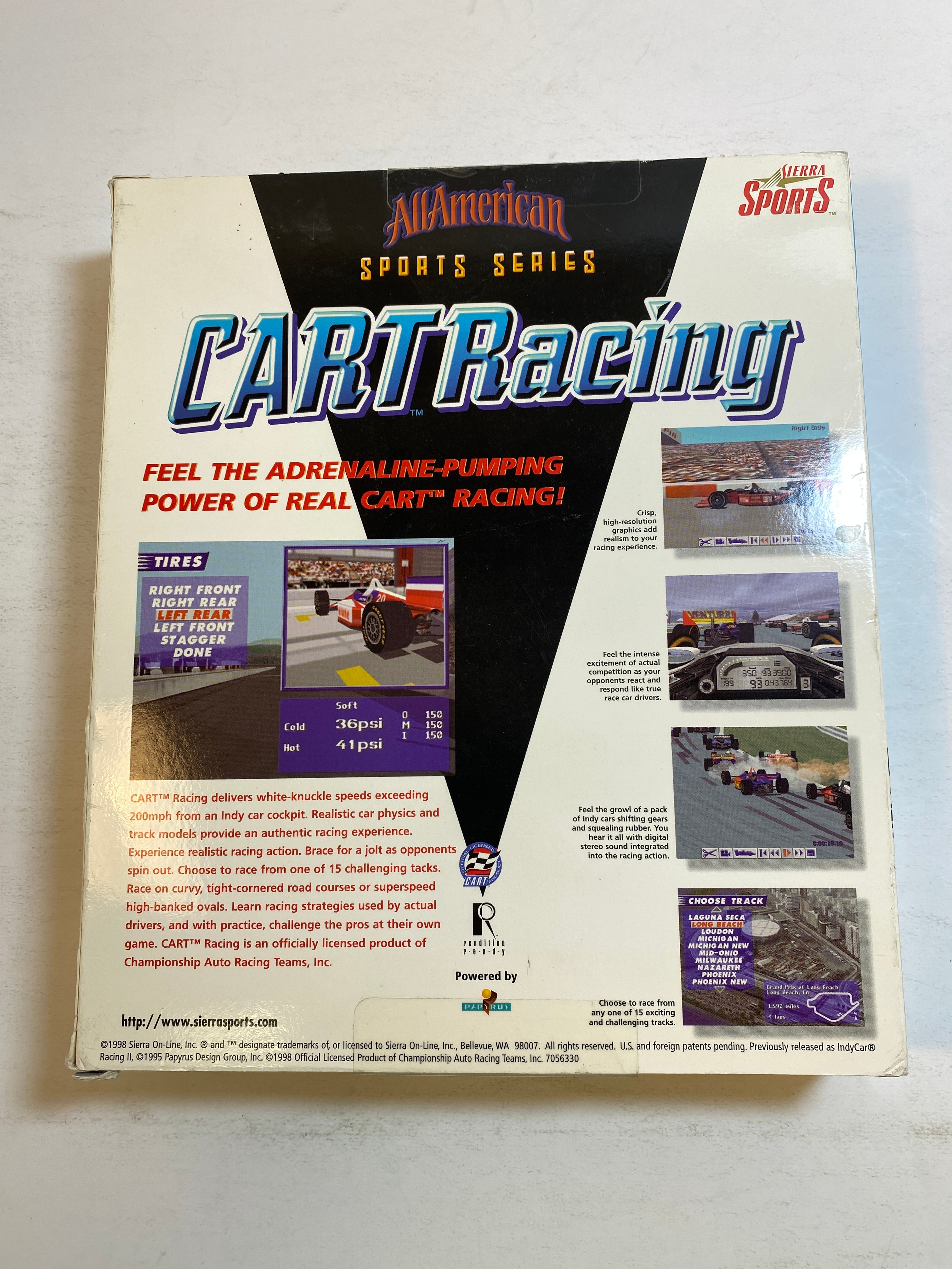Sierra Sports PC CD-ROM Cart Racing Game Factory Sealed 1998