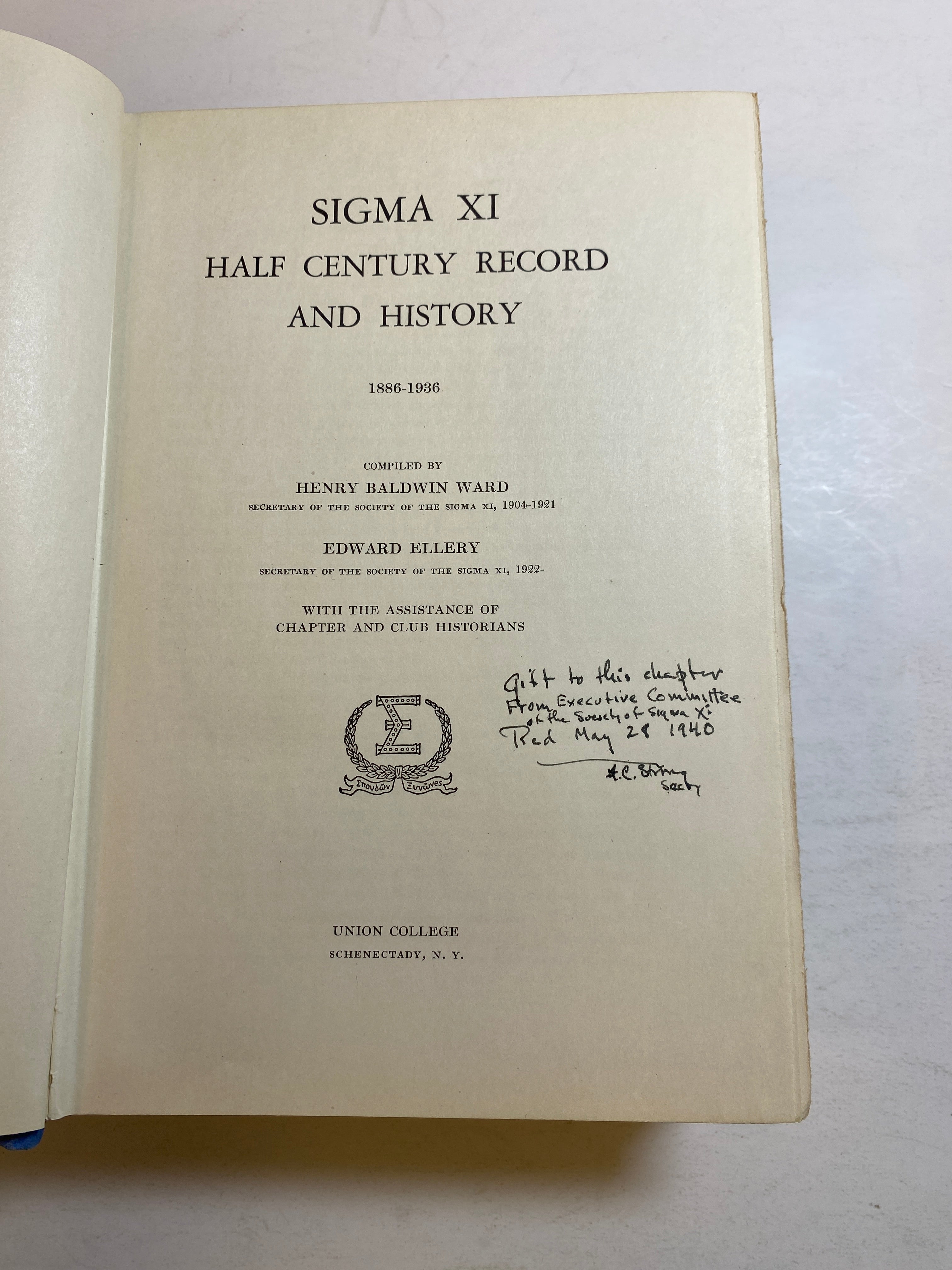Sigma Xi Half Century Record and History 1886-1936 MSU copy