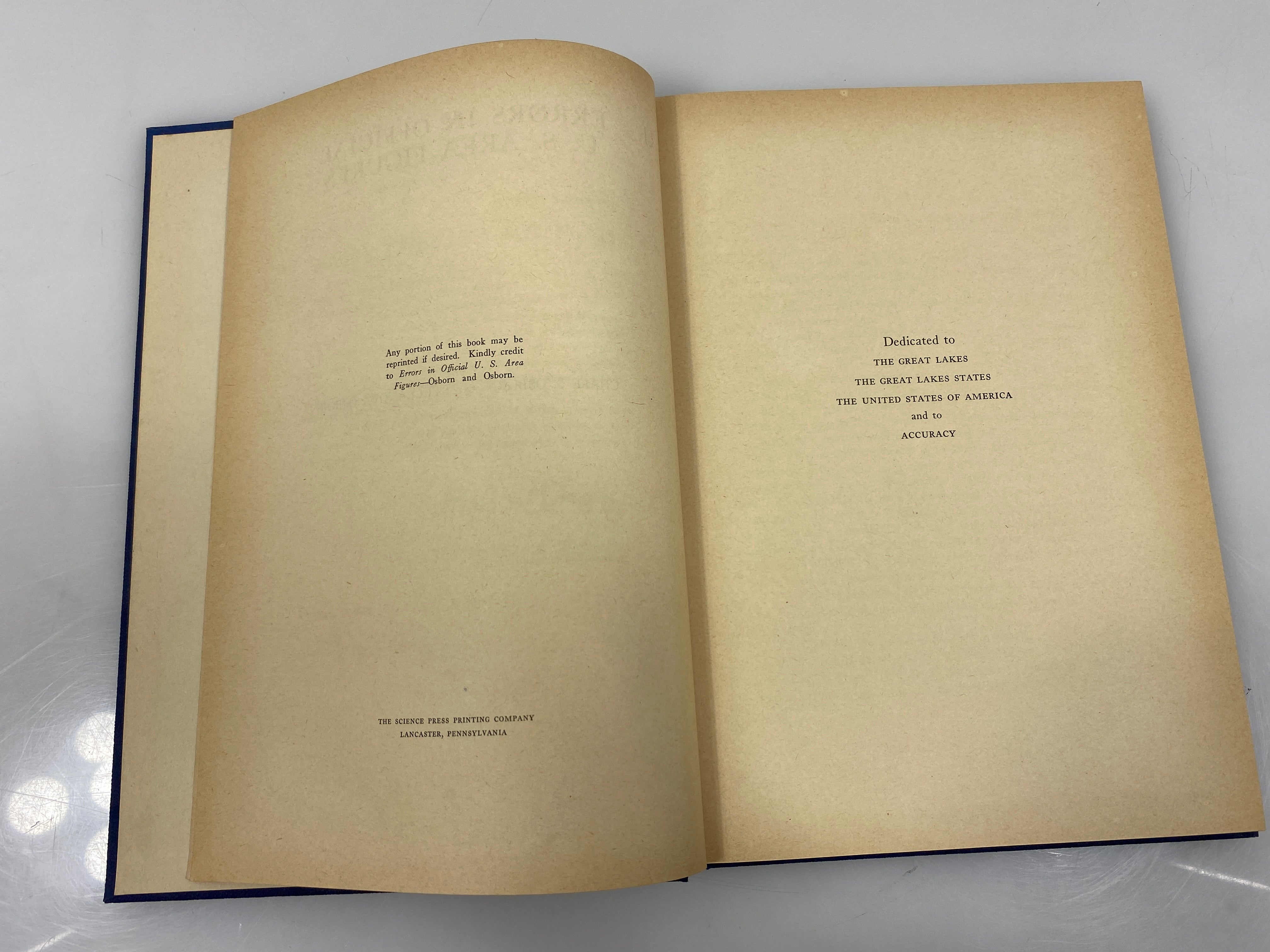 *Signed* Errors in Official US Area Figures by Osborn/Osborn 1945 HC