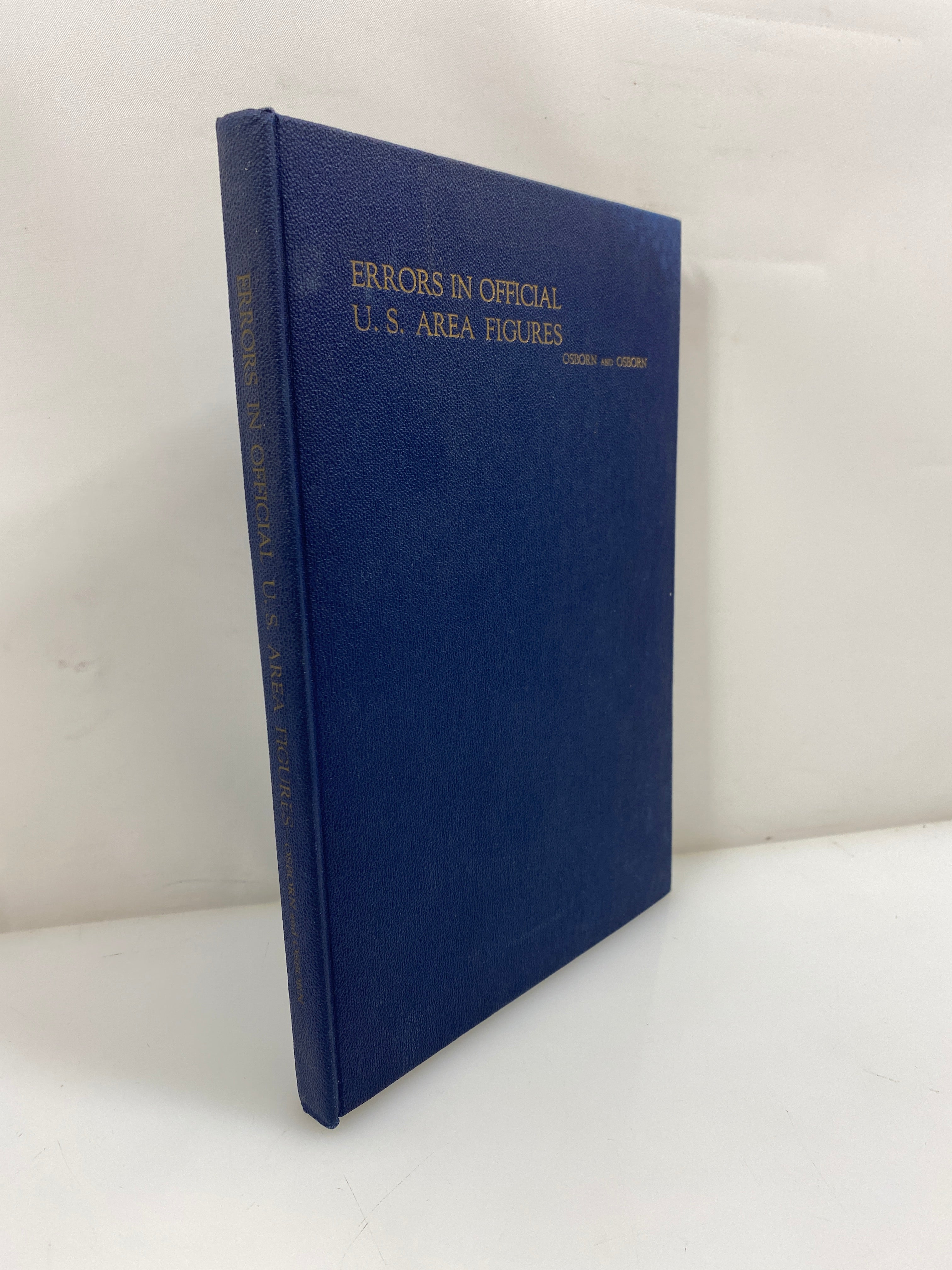 *Signed* Errors in Official US Area Figures by Osborn/Osborn 1945 HC