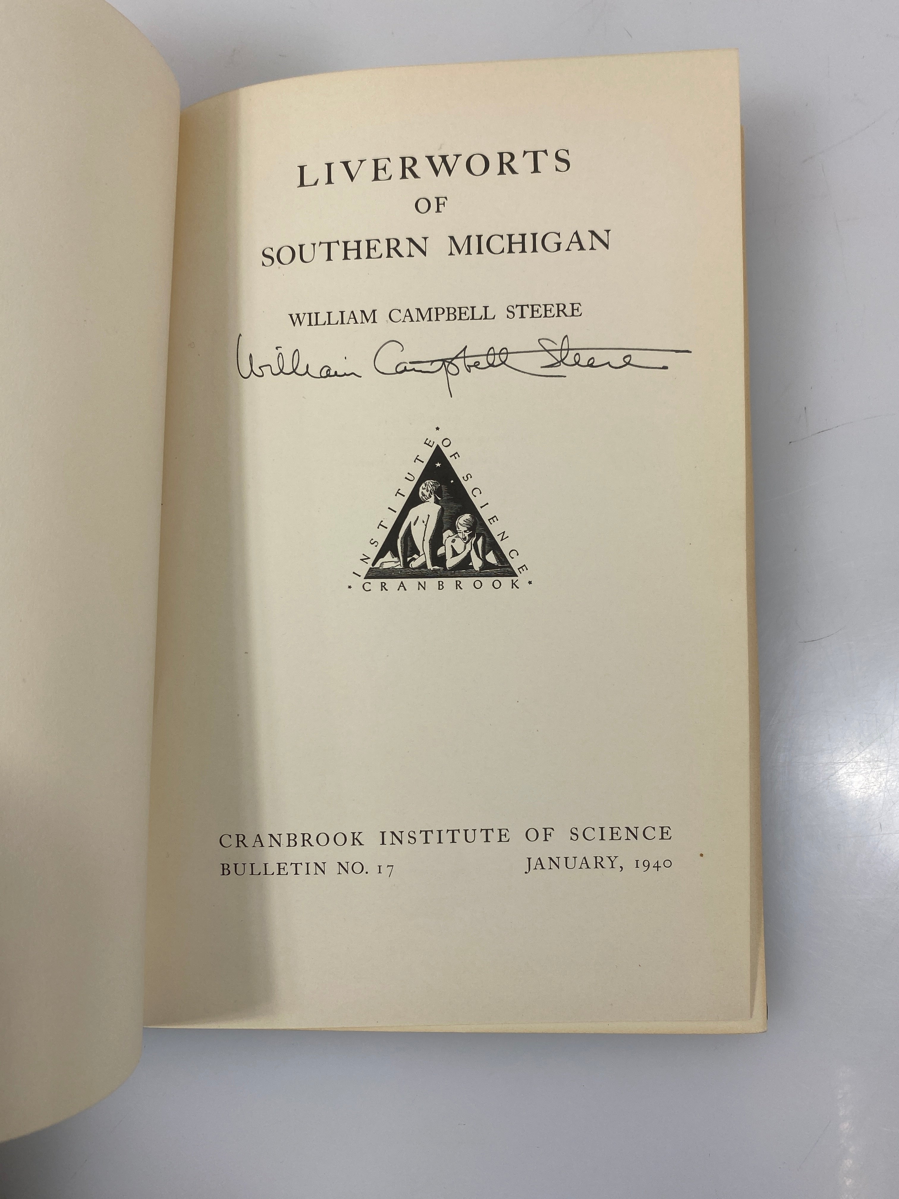*Signed* Liverworts of Southern Michigan by Steere Cranbrook Press 1940 HC