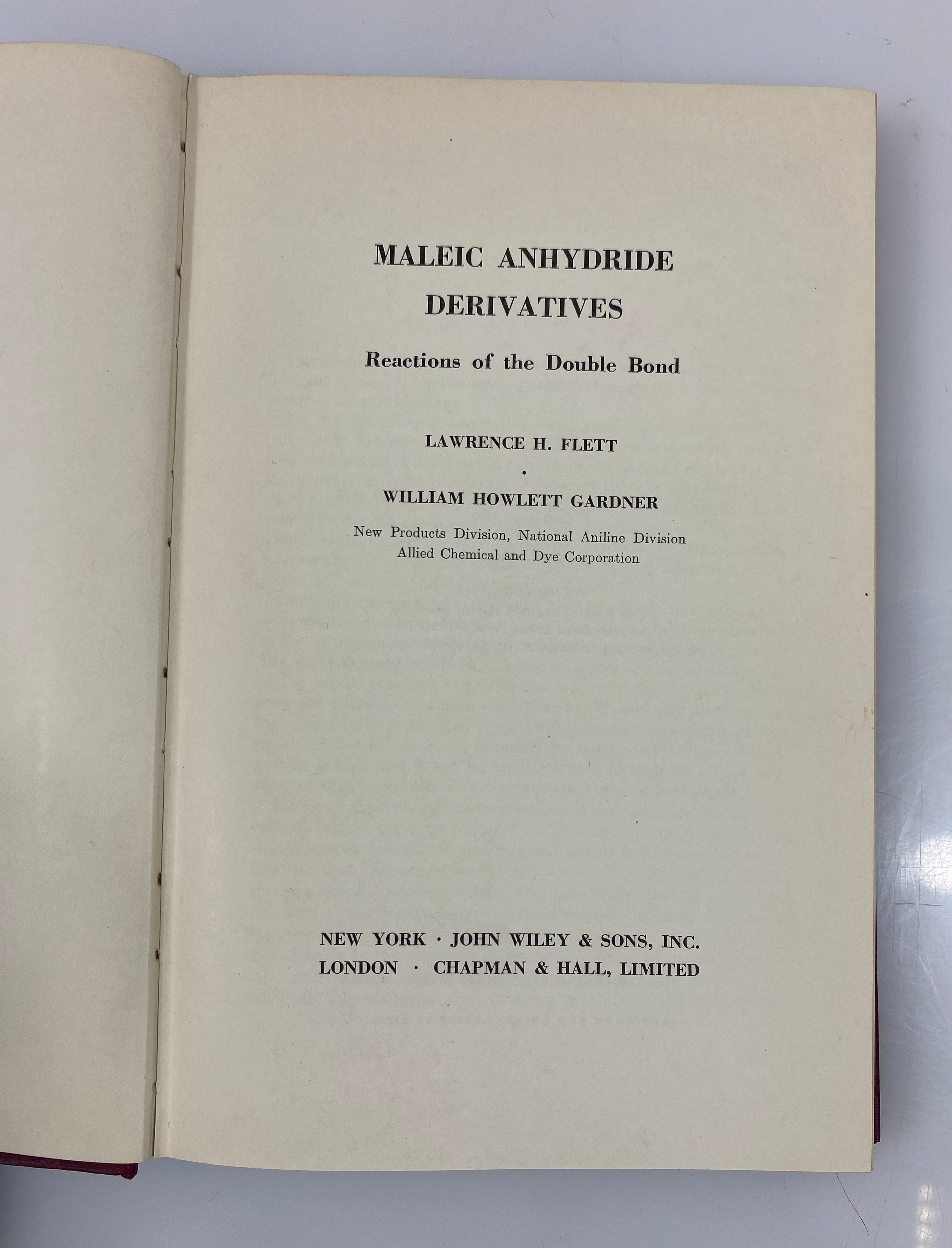 *Signed* Maleic Anhydride Derivatives Flett/Gardner 1952 HC