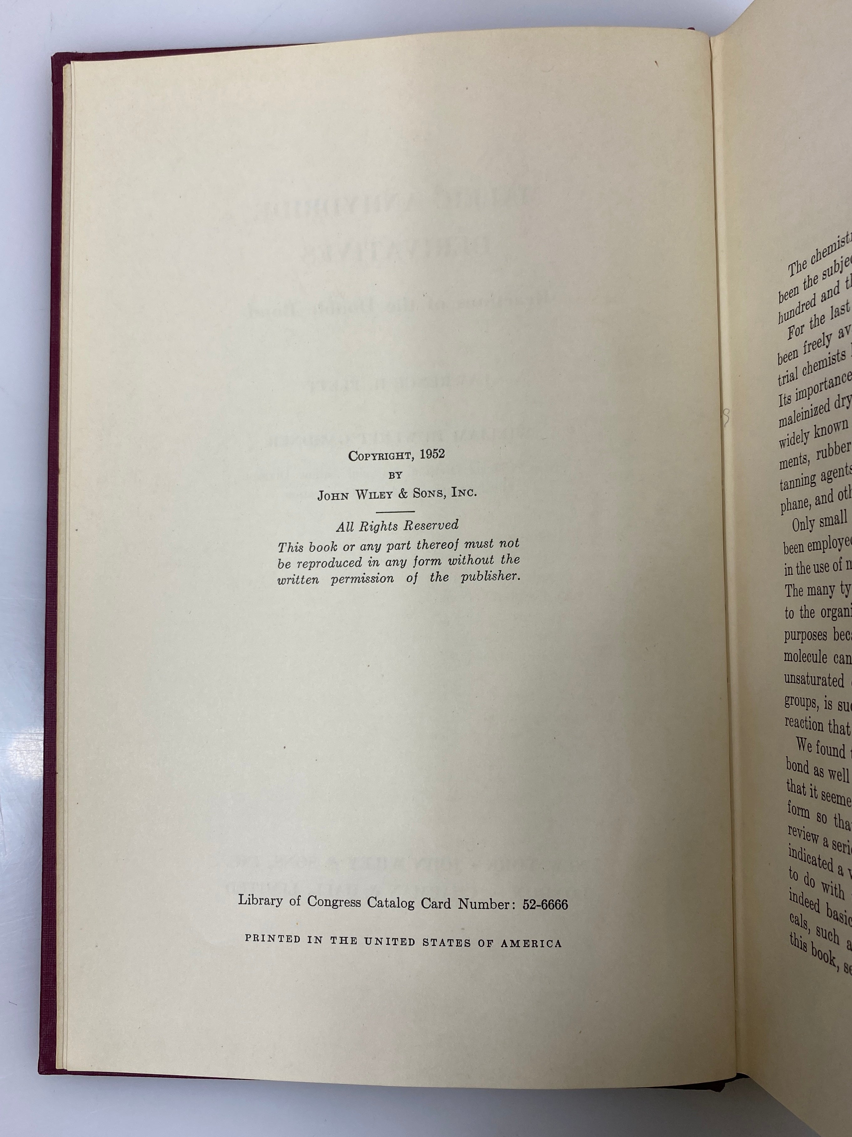 *Signed* Maleic Anhydride Derivatives Flett/Gardner 1952 HC