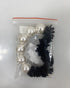 Silver Beaded Pearl Black Charm Bracelet