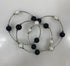 Silver Black and White Beaded Wrap Bracelet
