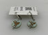 Silver Blue Bird Bead Earrings