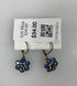 Silver Blue Crystal Florette Earrings