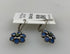 Silver Blue Crystal Florette Earrings