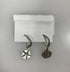 Silver Blue Crystal Flower Earrings