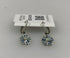 Silver Blue Crystal Flower Earrings