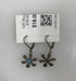 Silver Blue Crystal Granulated Flower Earrings