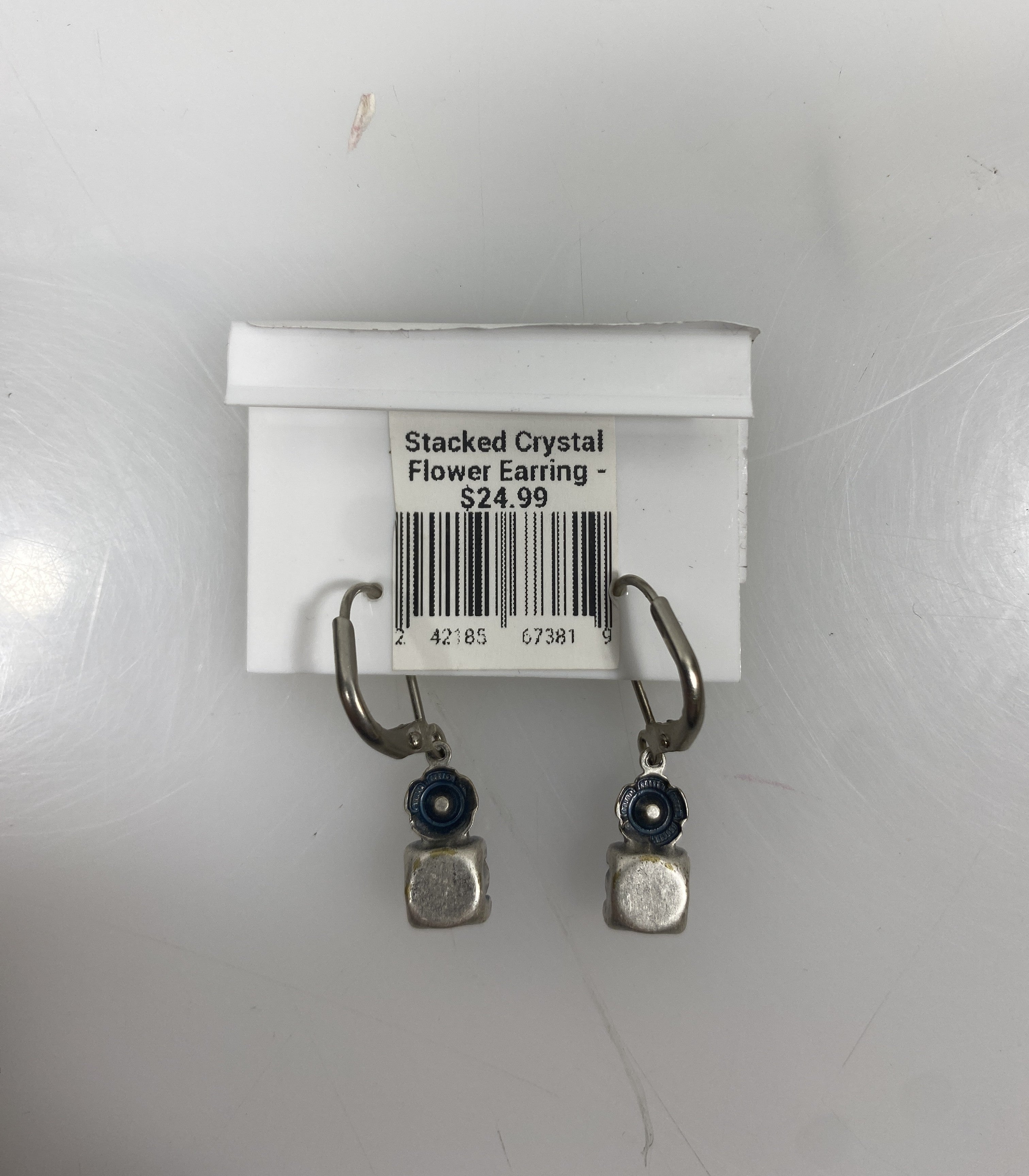 Silver Blue Gem Earrings