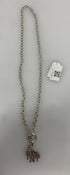 Silver Chain White Crystal Piano Toggle Clasp Necklace