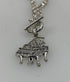 Silver Chain White Crystal Piano Toggle Clasp Necklace
