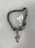 Silver Chain White Gem Treble Clef Charm Bracelet