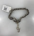Silver Chain White Gem Treble Clef Charm Bracelet