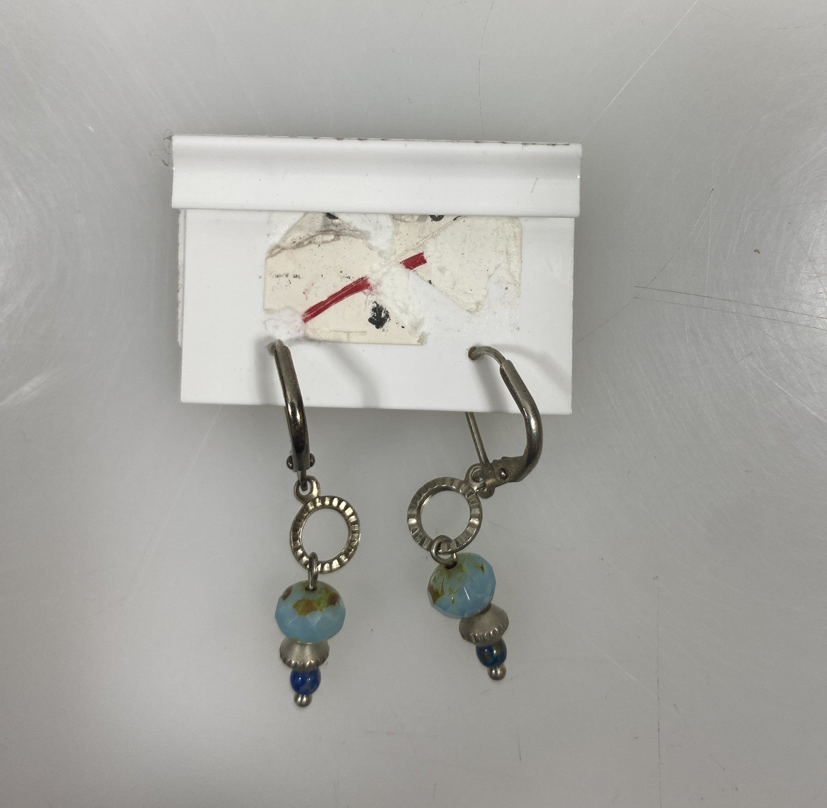 Silver Dangle Beaded Earrings
