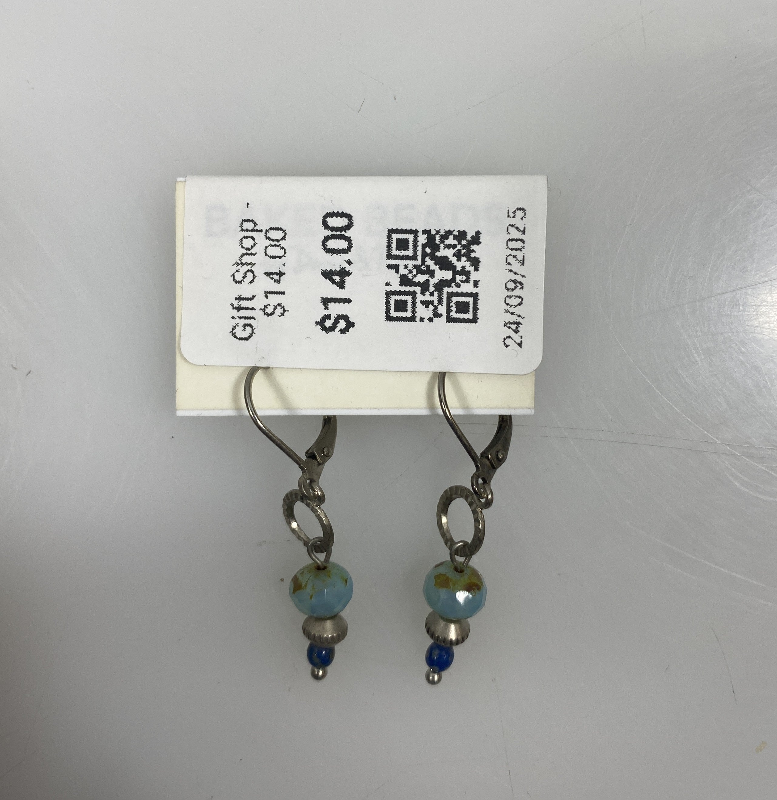 Silver Dangle Beaded Earrings