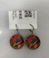 Silver Enamel Blue Bird Dangle Earrings