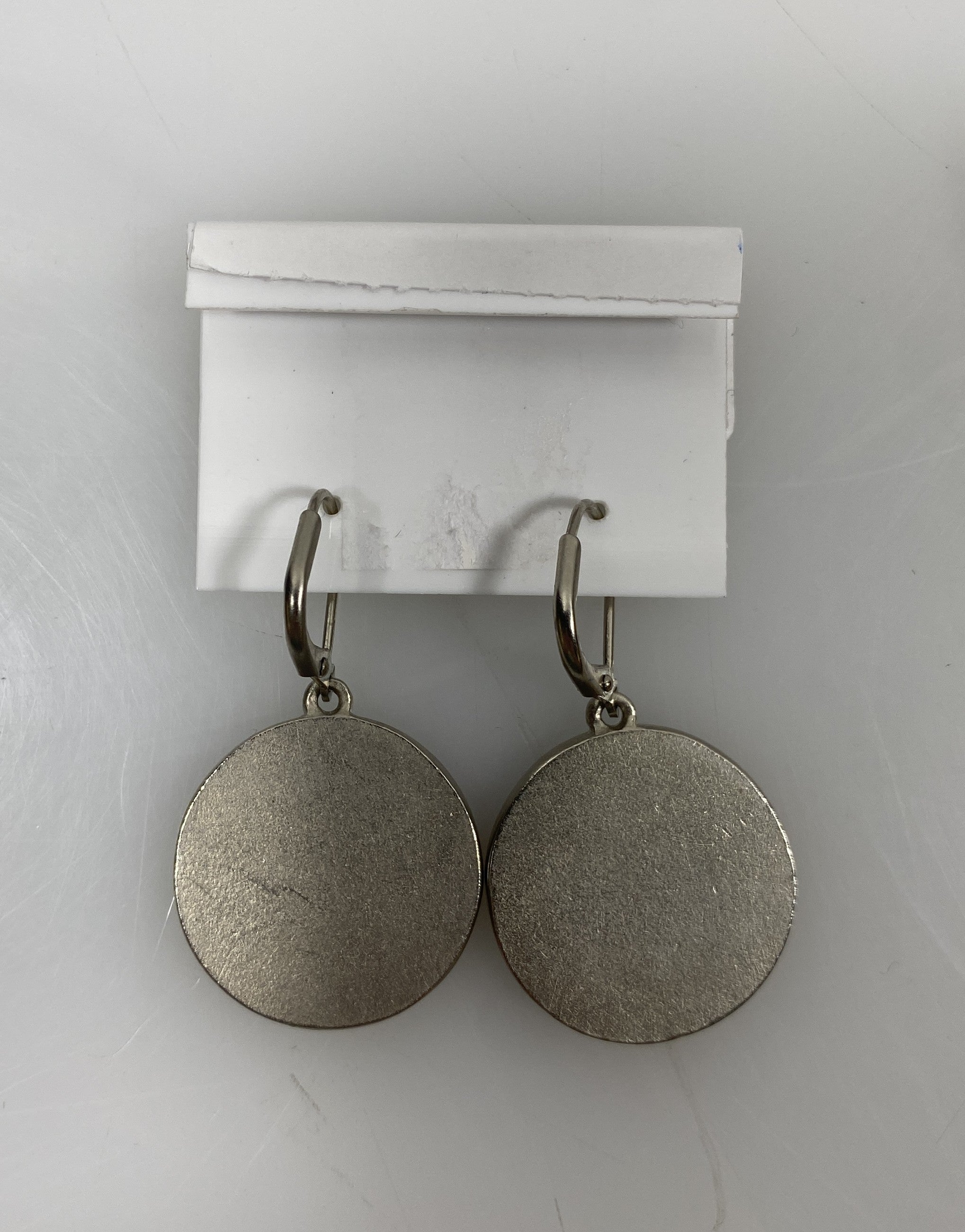 Silver Enamel Blue Bird In Flight Dangle Earrings