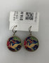 Silver Enamel Blue Bird In Flight Dangle Earrings