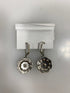 Silver Enamel Blue Crystal Earrings