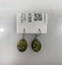 Silver Enamel Green Flower Earrings