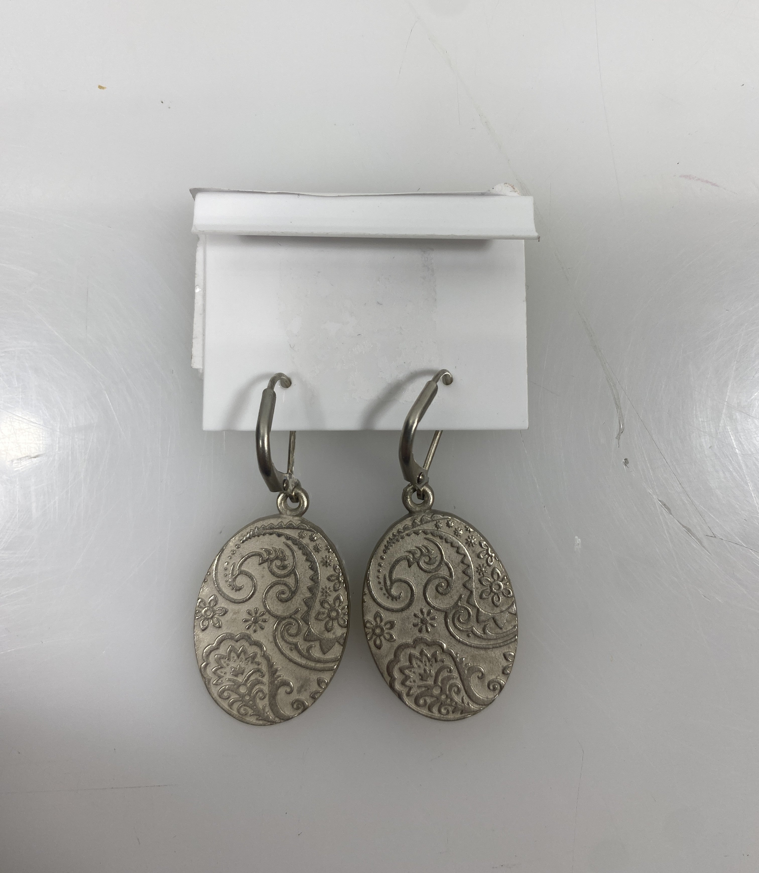 Silver Enamel Mosaic Earrings
