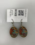 Silver Enamel Paisley Dangle Earrings